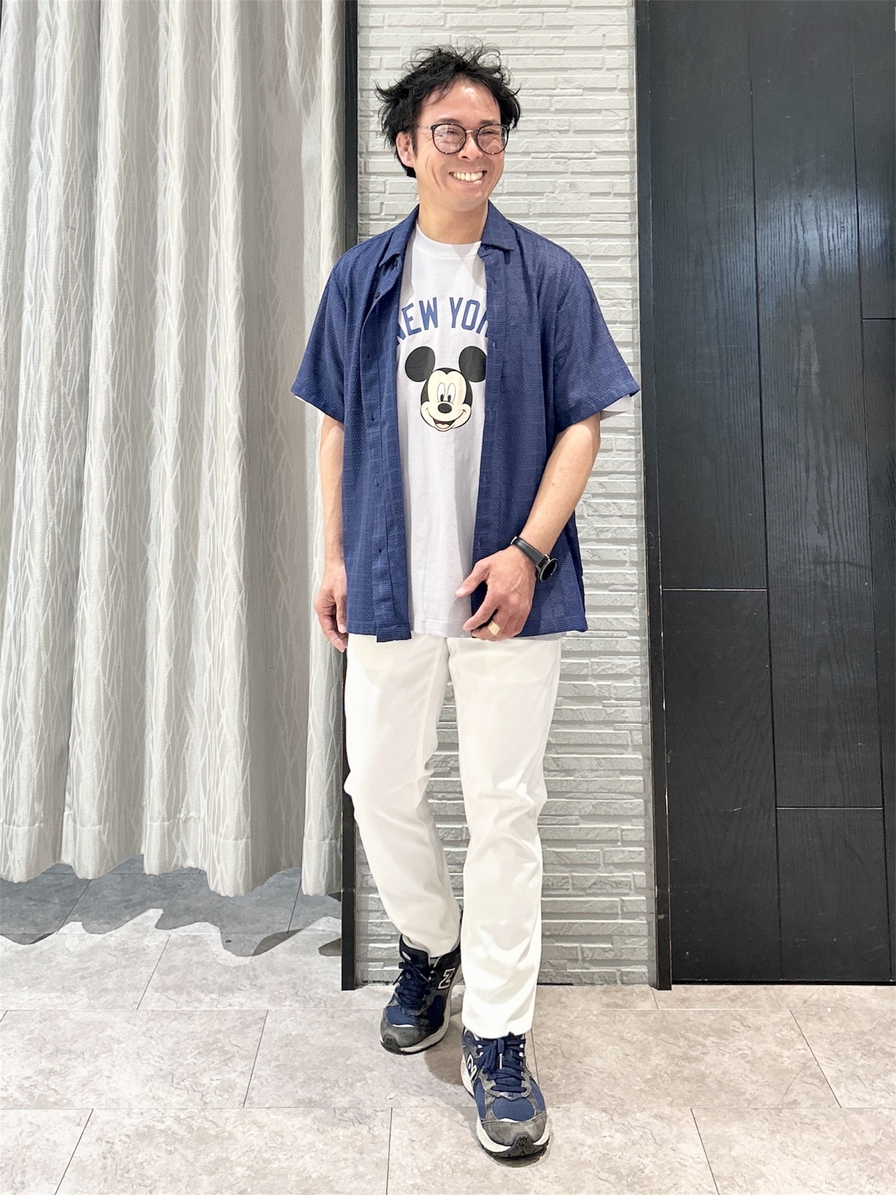 KENJI Iさんの「THE SHOP TK｜【洗濯機OK】格子柄メッシュ半袖シャツ」を使ったコーディネート