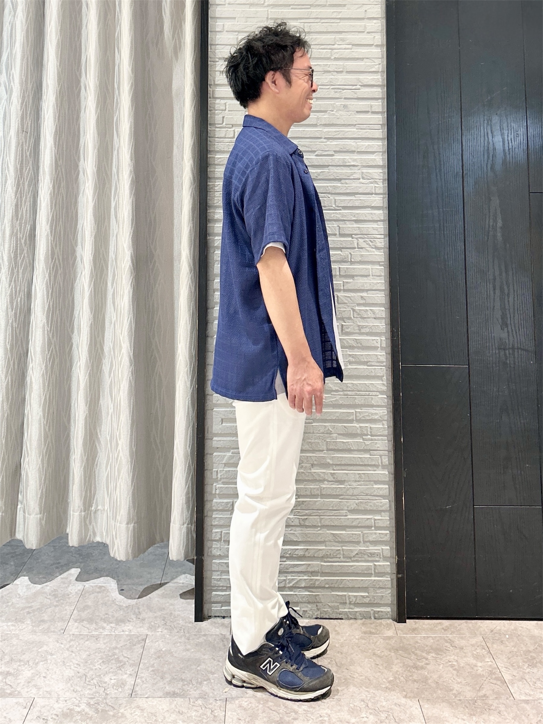 KENJI Iさんの「THE SHOP TK｜【洗濯機OK】格子柄メッシュ半袖シャツ」を使ったコーディネート