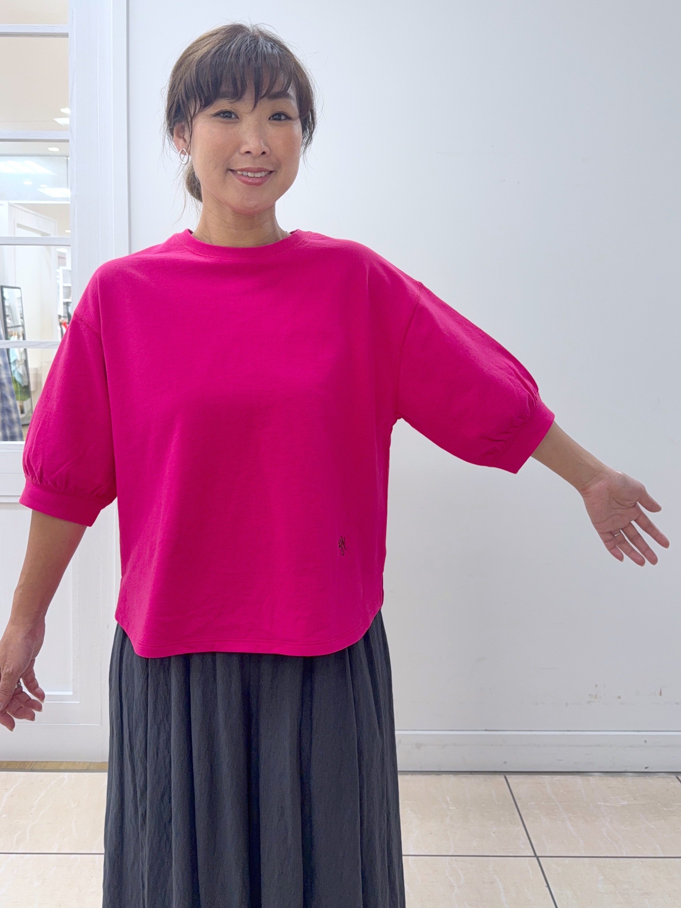 Osawaさんの「Dessin｜バックヘンリーカットソー5分袖」を使ったコーディネート