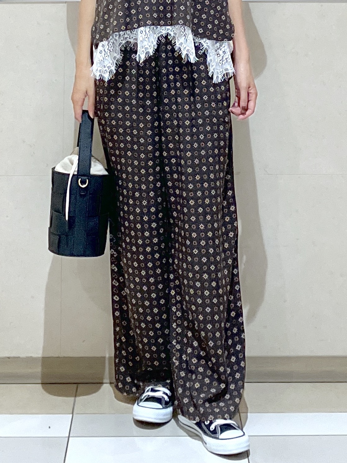 eriko さんの「Dessin｜【セットアップ可】小紋柄プリント スキッパーシャツ」を使ったコーディネート