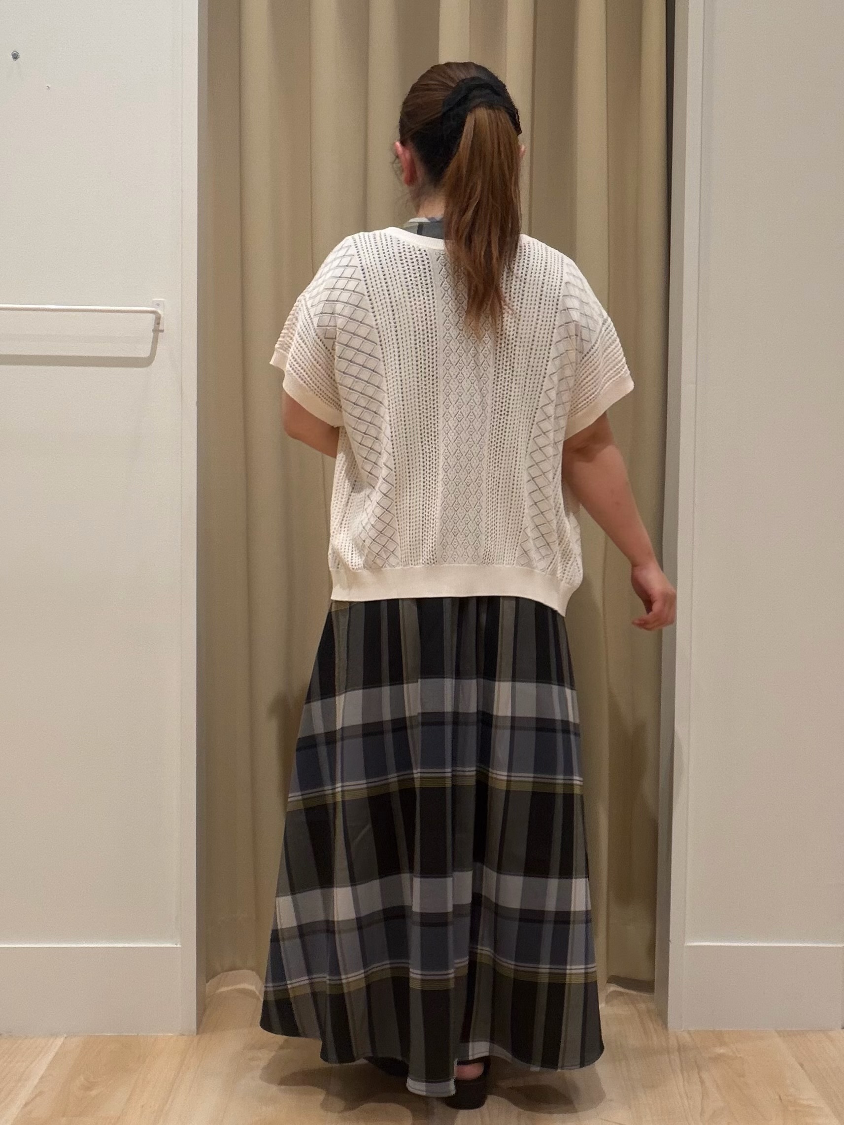 たまさんの「grove｜【2WAY・洗える】透かし編みニットベスト」を使ったコーディネート