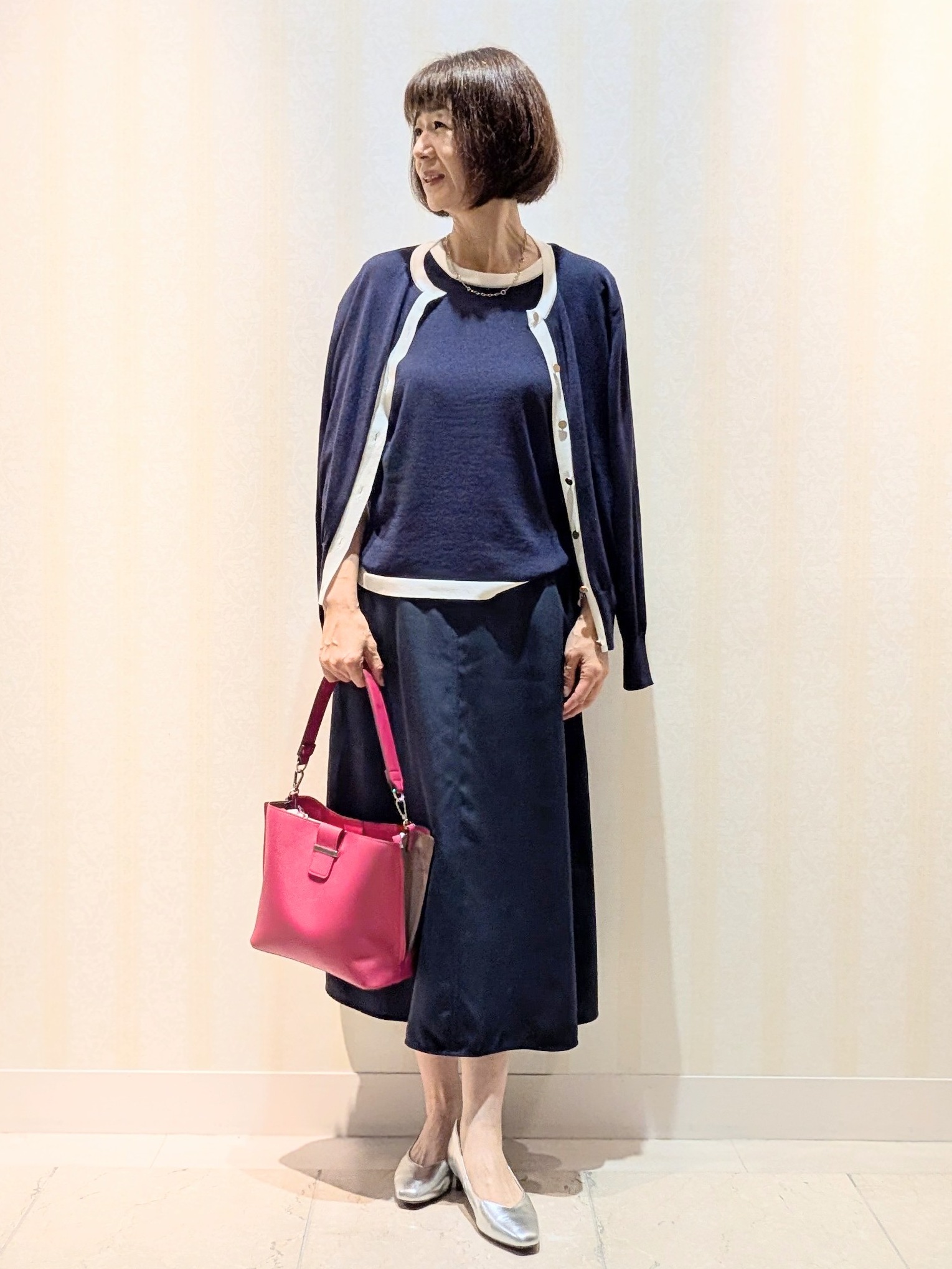Ariさんの「Reflect｜【アンサンブル可】バイカラーカーディガン」を使ったコーディネート