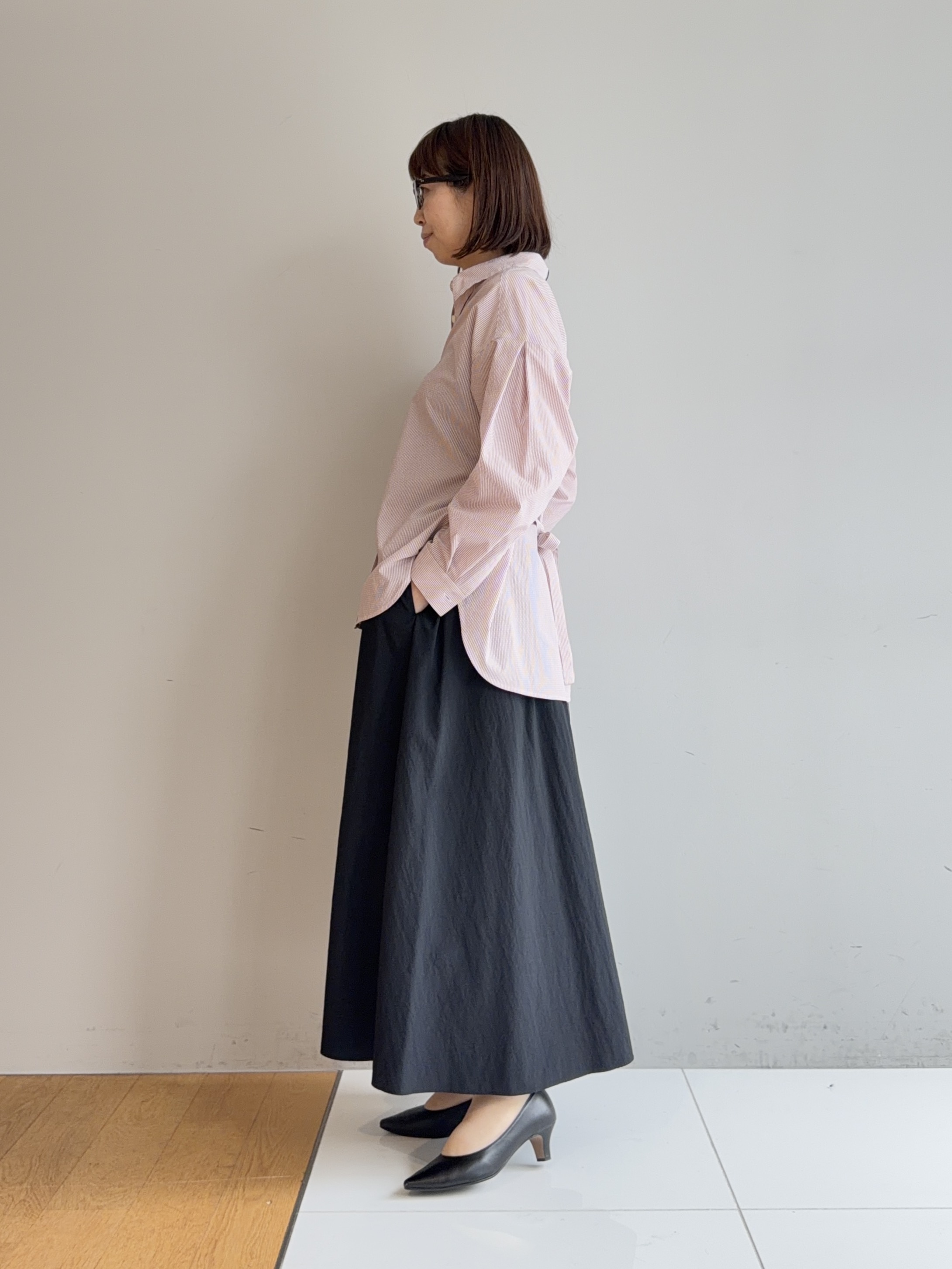 murayamaさんの「INDIVI｜【ラム革／美脚／通勤】レザーパンプス」を使ったコーディネート