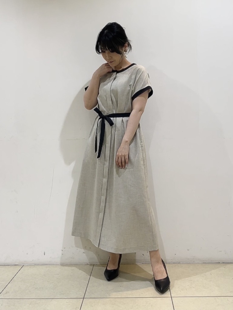 watanabeさんの「UNTITLED｜【接触冷感/UVカット/イージーケア】配色ラインワンピース」を使ったコーディネート