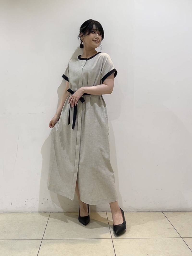 watanabeさんの「UNTITLED｜【接触冷感/UVカット/イージーケア】配色ラインワンピース」を使ったコーディネート