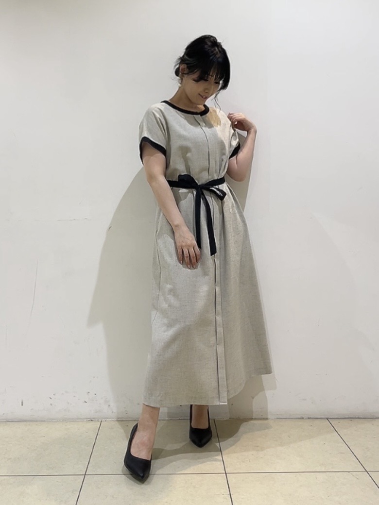 watanabeさんの「UNTITLED｜【接触冷感/UVカット/イージーケア】配色ラインワンピース」を使ったコーディネート