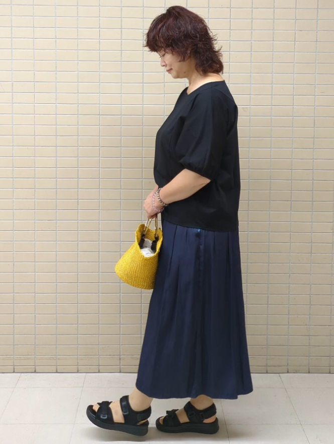 ハム太郎さんの「Reflect｜【UVカット／接触冷感／吸水速乾】ギャザースリーブカットソー」を使ったコーディネート