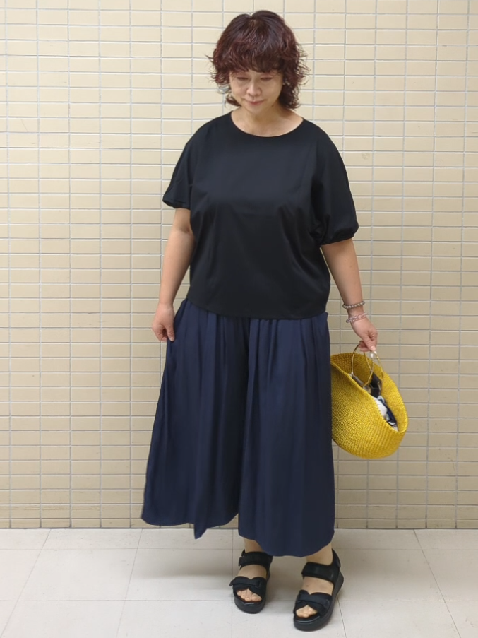 ハム太郎さんの「Reflect｜【UVカット／接触冷感／吸水速乾】ギャザースリーブカットソー」を使ったコーディネート