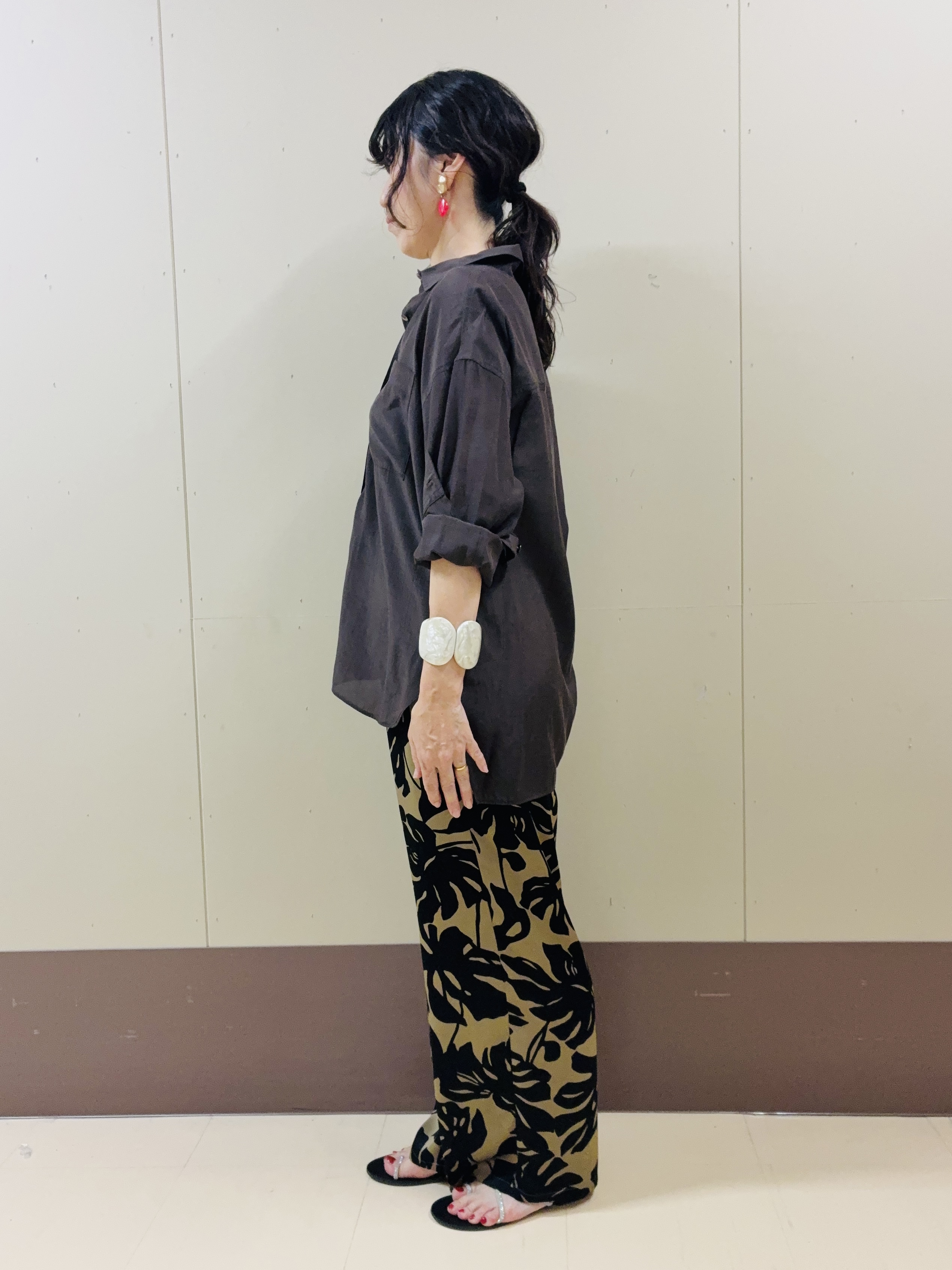 Noriさんの「UNTITLED｜シルキータッチシアーシャツ」を使ったコーディネート