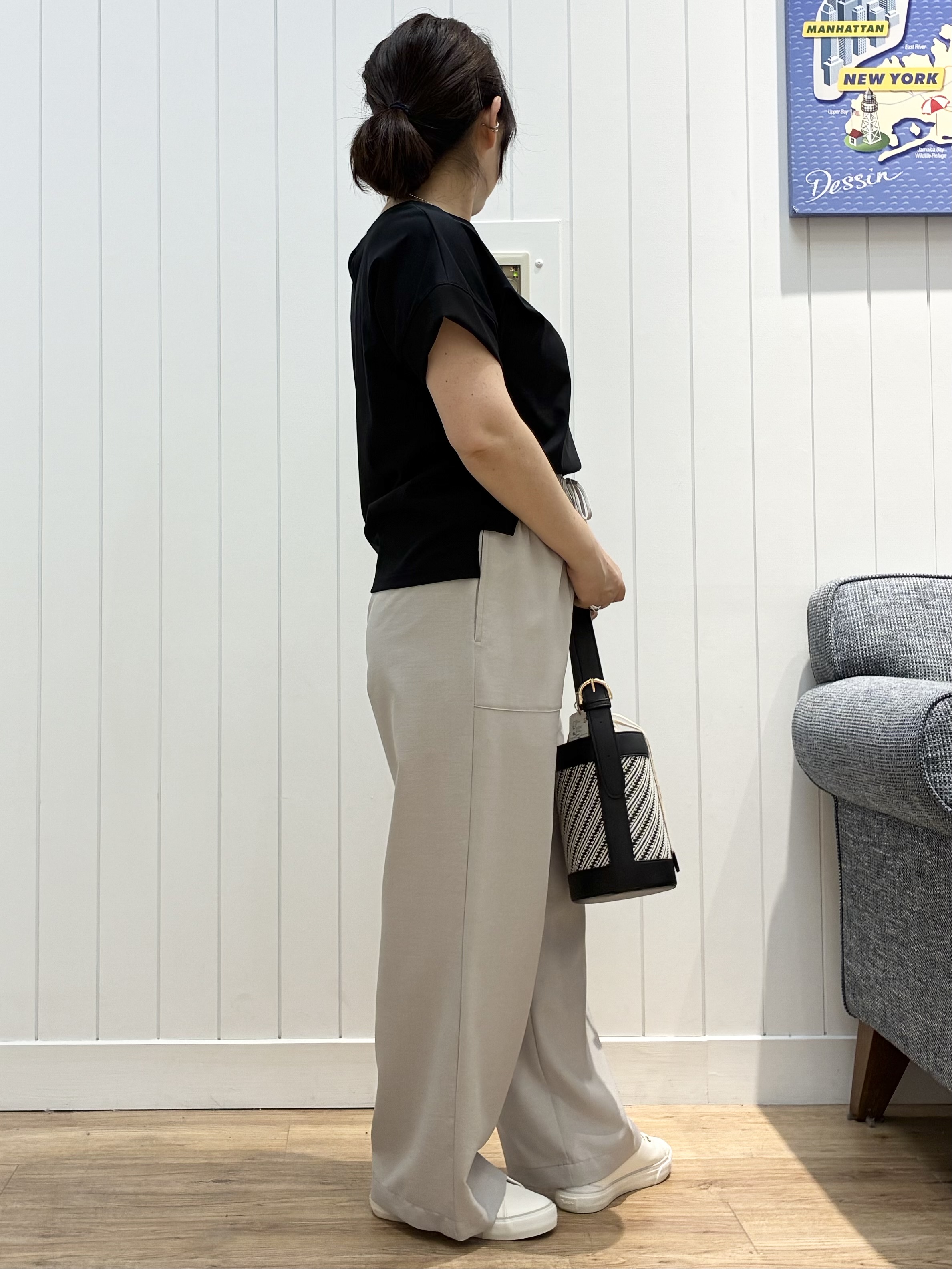 msatoさんの「Dessin｜【9色展開/接触冷感/UVカット】ドライタッチサマーニットT」を使ったコーディネート