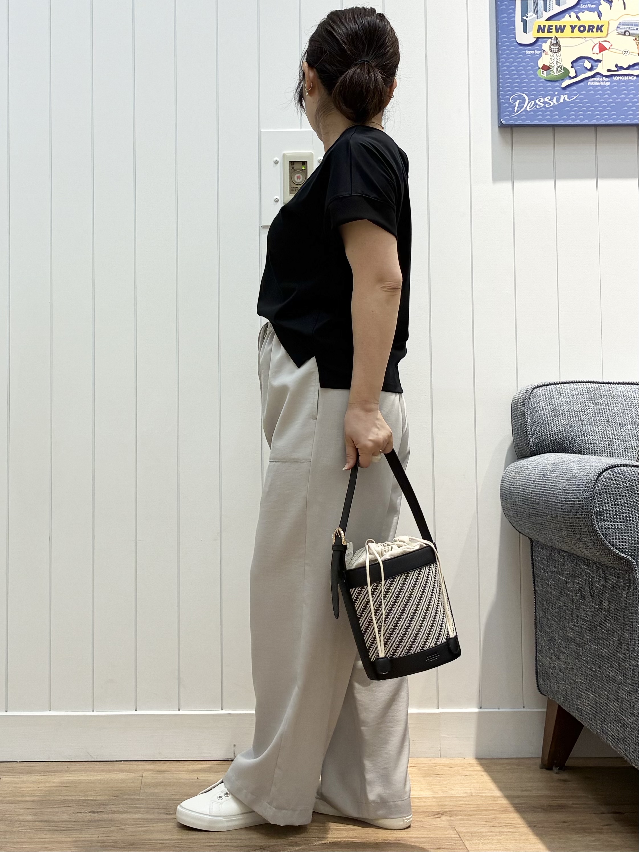 msatoさんの「Dessin｜【9色展開/接触冷感/UVカット】ドライタッチサマーニットT」を使ったコーディネート