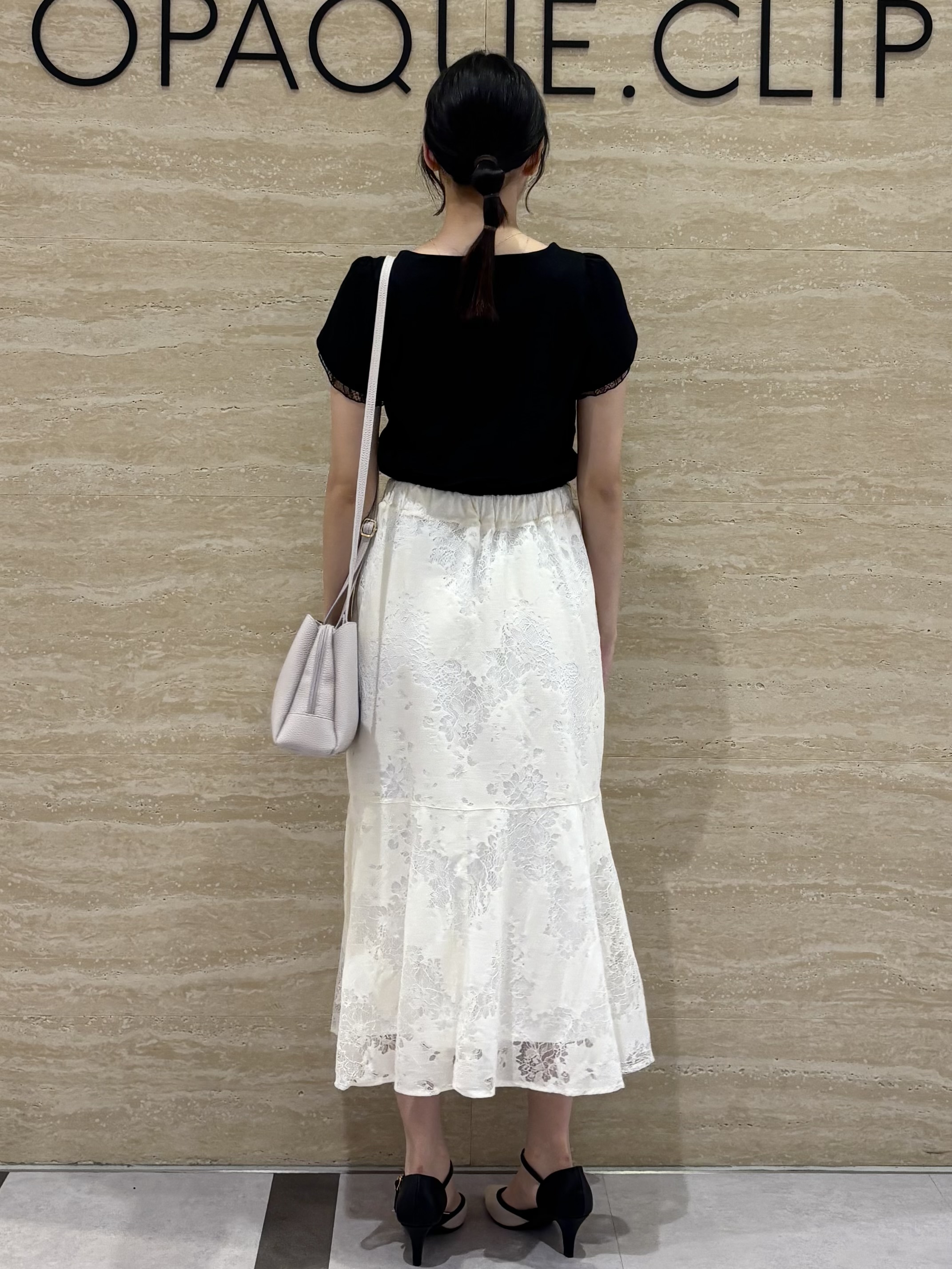 Ririkaさんの「OPAQUE.CLIP｜【接触冷感／UVケア】ハートネックレースレイヤードトップス《洗濯機OK／6col》」を使ったコーディネート