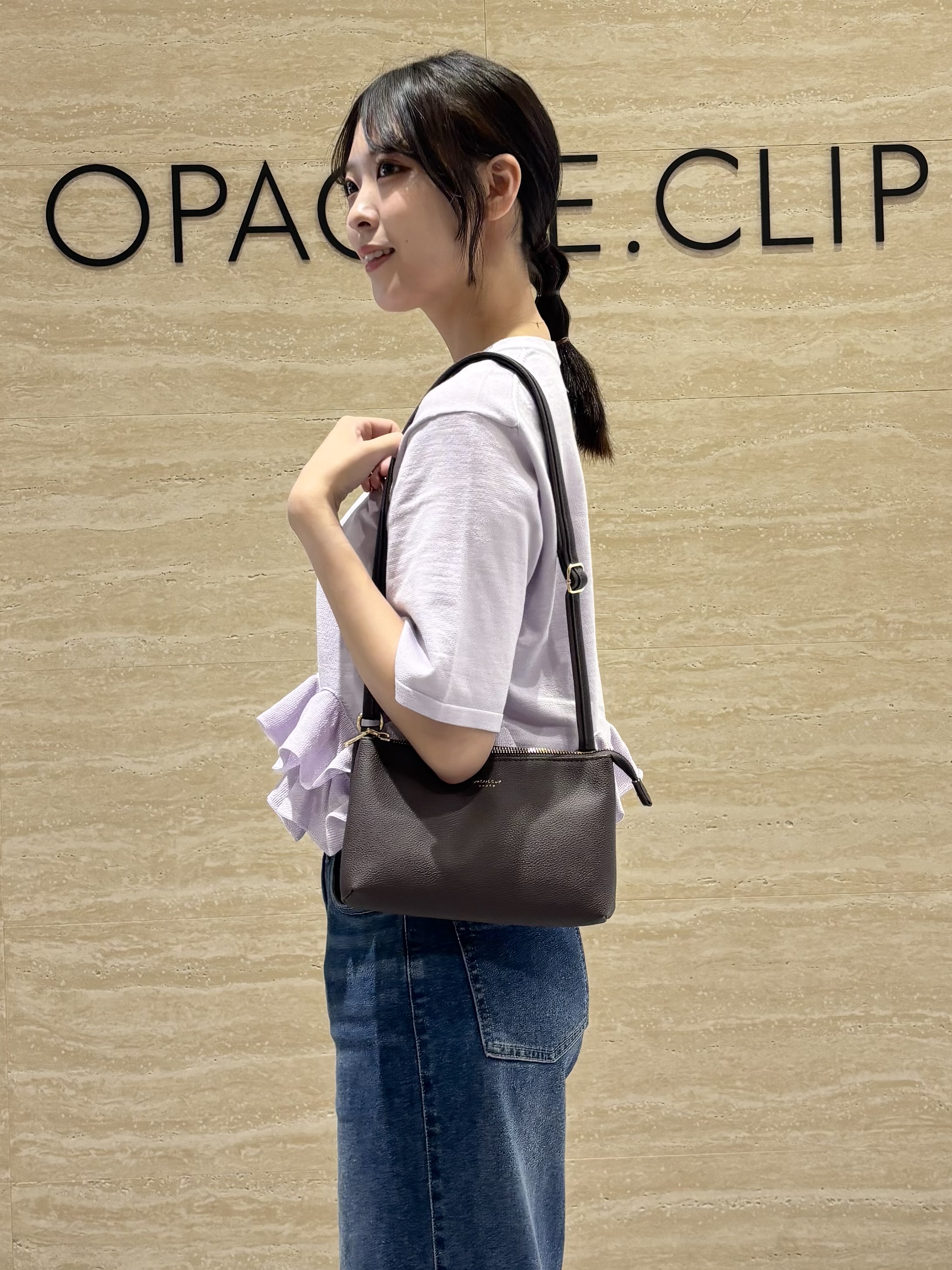 Ririkaさんの「OPAQUE.CLIP｜【UVケア／遮熱性】裾フリルヘンリーネックニット《抗ピル／洗濯機OK》」を使ったコーディネート