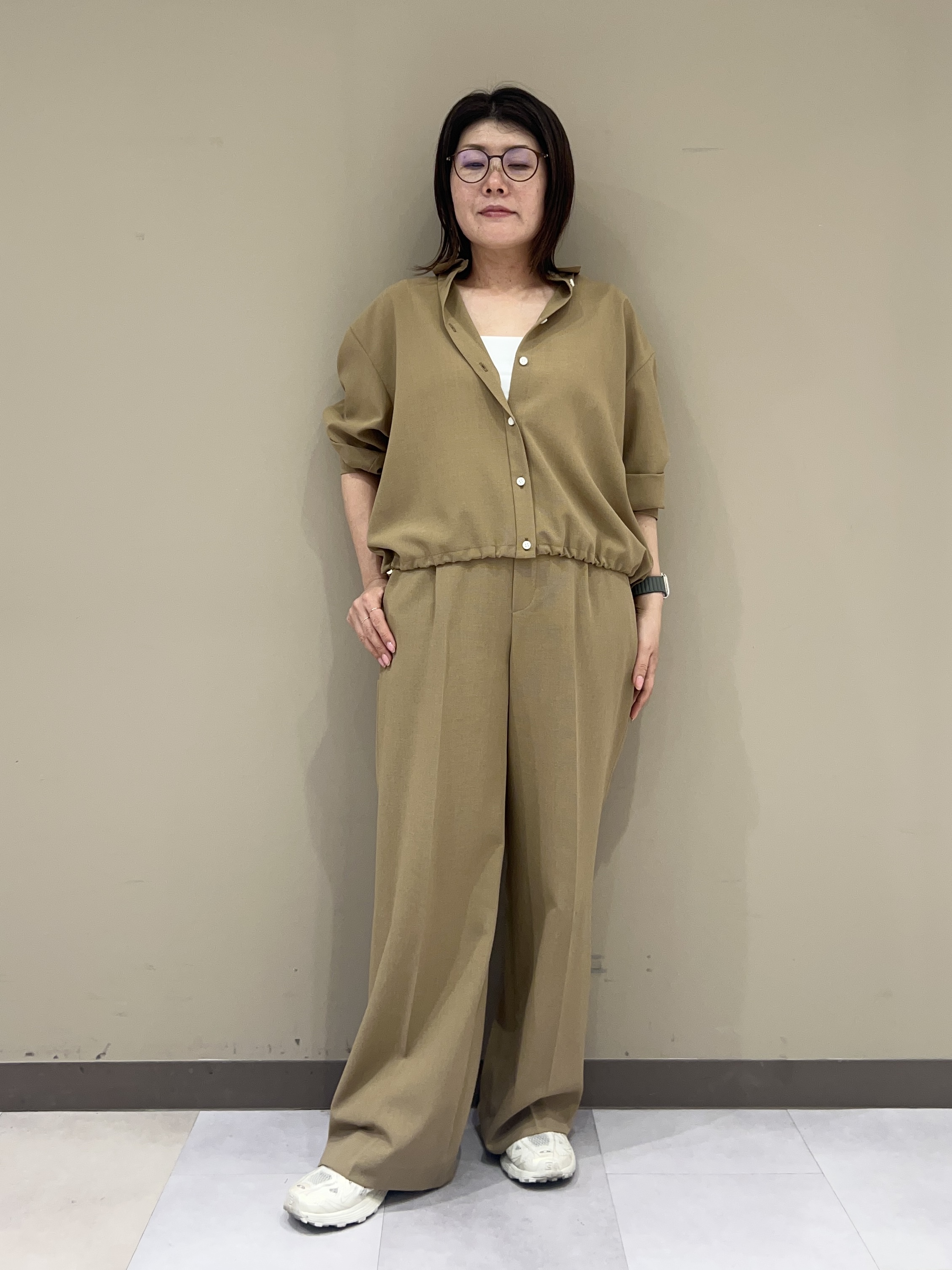 fukuさんの「UNTITLED｜【セットアップ可/UVカット/接触冷感】エアリークールドロストシャツ」を使ったコーディネート