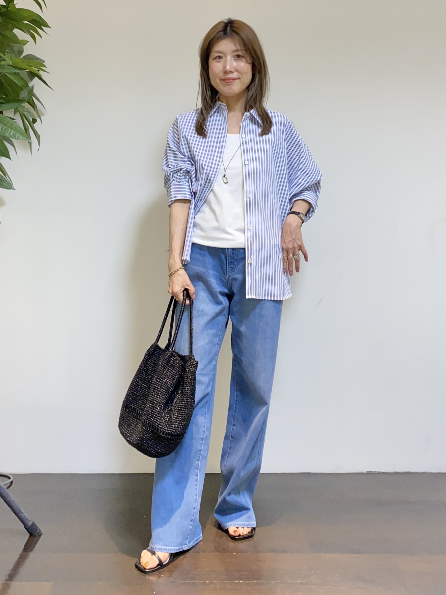 tomoさんの「UNTITLED｜【接触冷感/吸水速乾/UVカット】ドルマンスリーブシャツ」を使ったコーディネート
