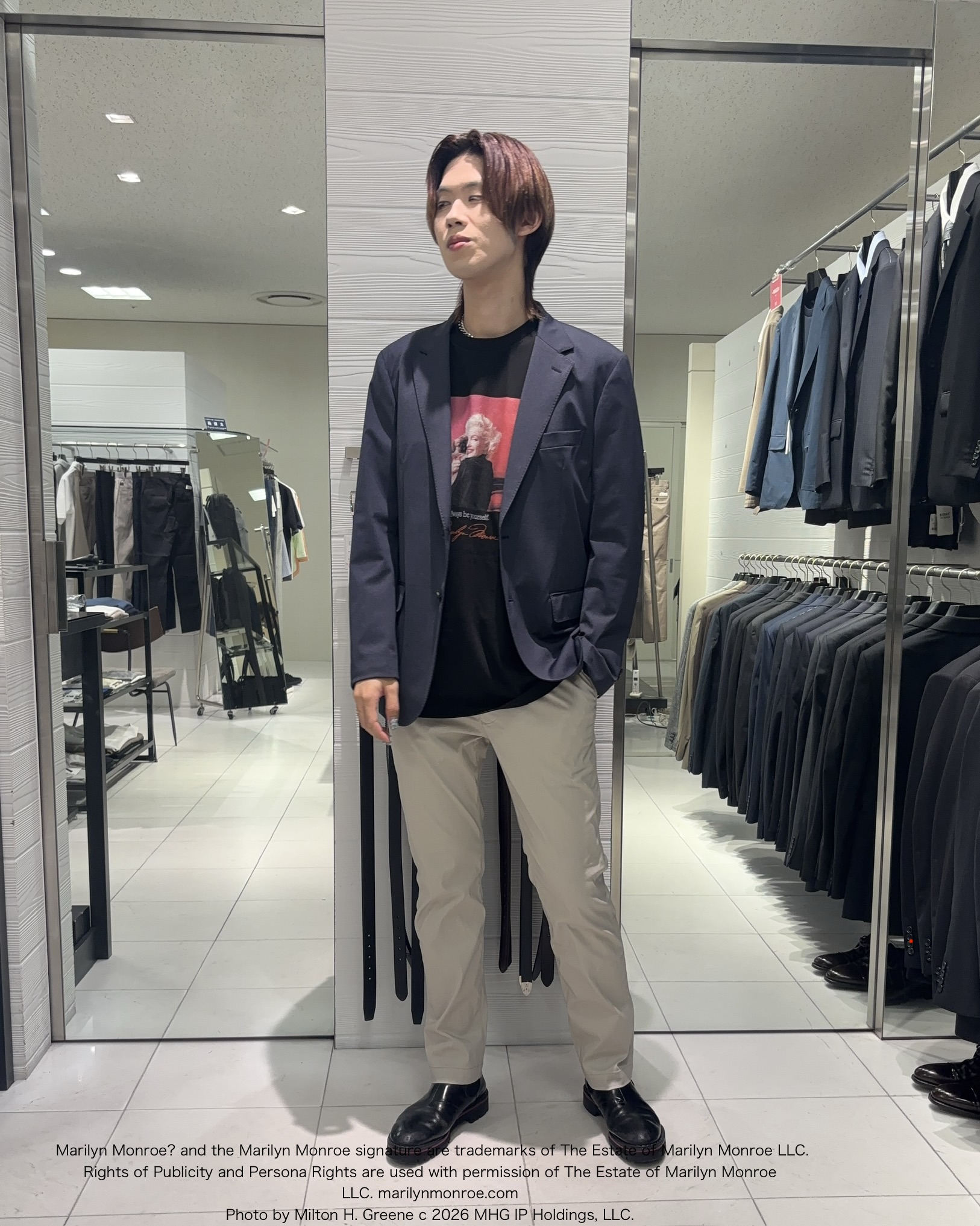 こうへいさんの「TAKEO KIKUCHI｜【別注】マリリン・モンロー/フォトTシャツ」を使ったコーディネート