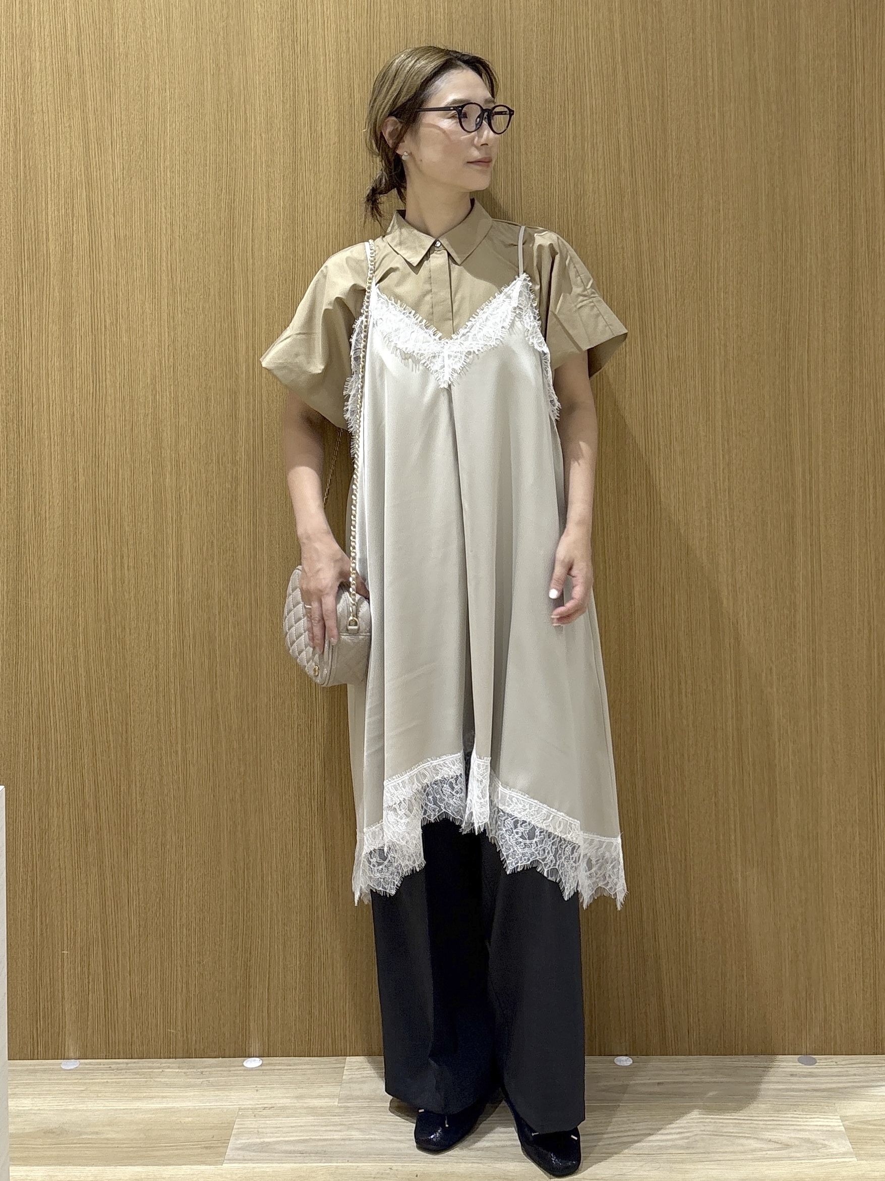 たけねぇさんの「OPAQUE.CLIP｜タックニュアンスフォルムシャツ【洗濯機OK】」を使ったコーディネート