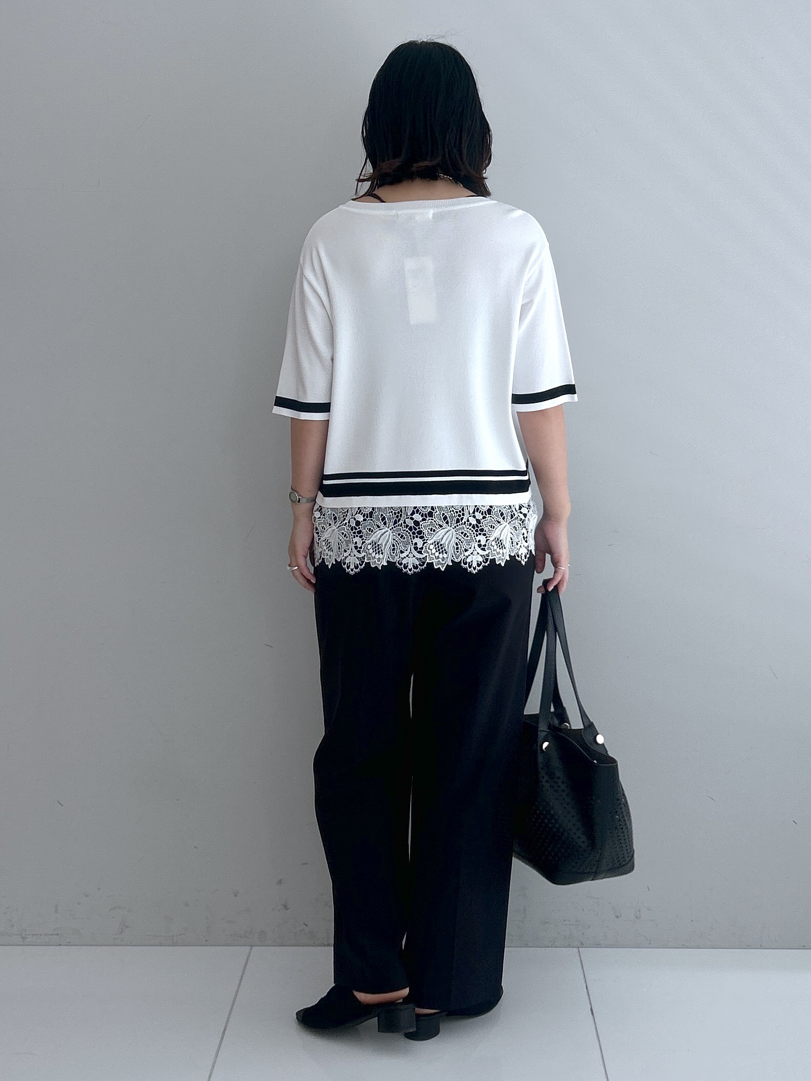 Hirokaさんの「grove｜【シリーズ累計36万枚／UVカット・ひんやり・洗濯機OK】やわらかドライタッチレースドッキングニット」を使ったコーディネート