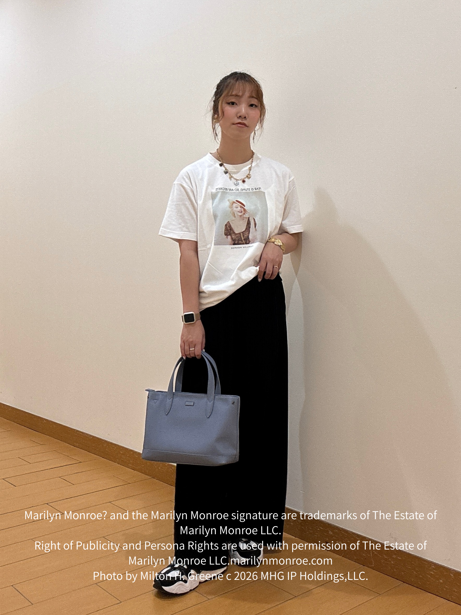 ヒナさんの「TAKEO KIKUCHI｜【別注】マリリン・モンロー/フォトTシャツ」を使ったコーディネート