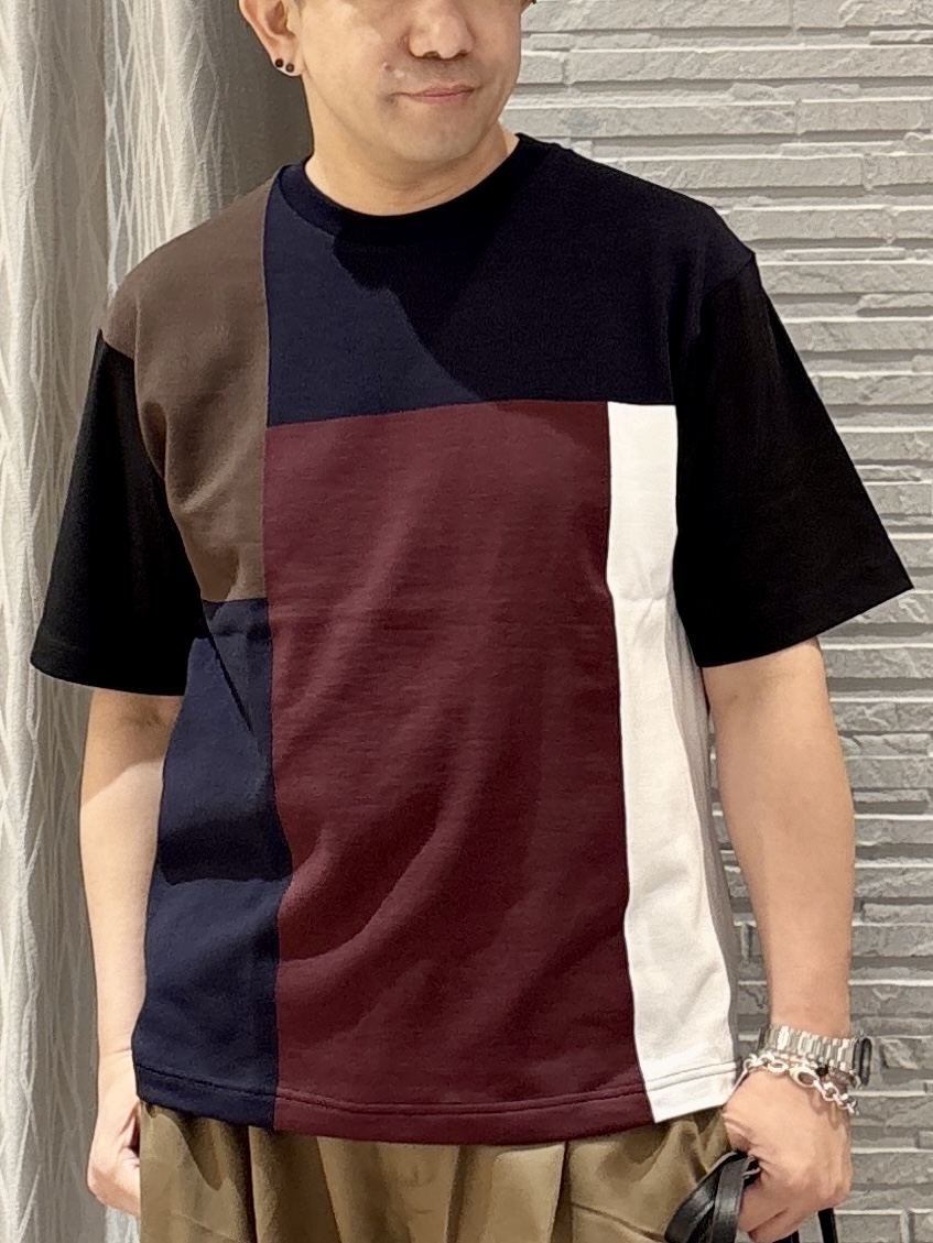 Pーyamaさんの「THE SHOP TK｜【洗濯機OK】ブロッキング半袖ニット」を使ったコーディネート