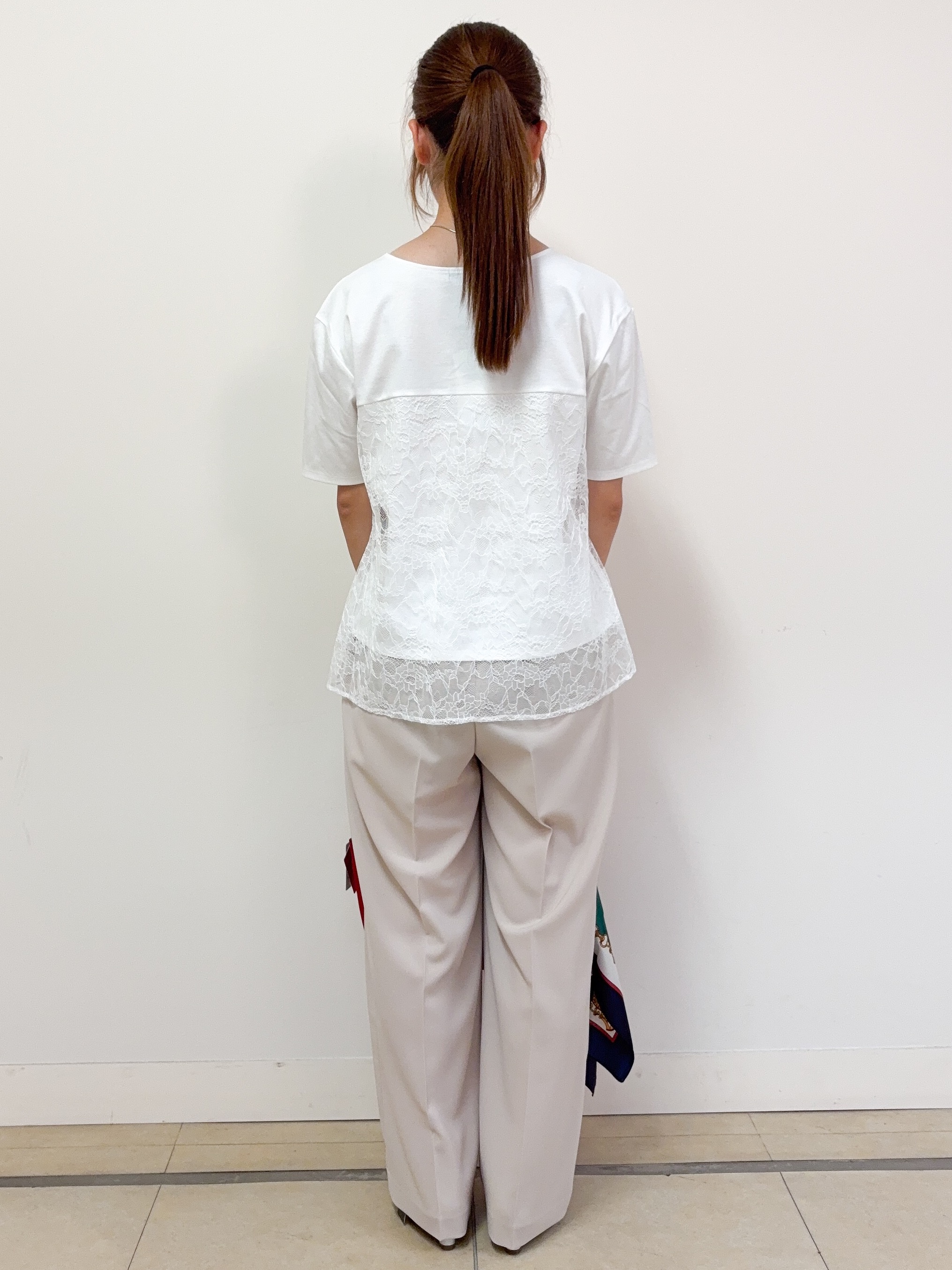 ハルさんの「Reflect｜【UVカット／接触冷感／手洗い可】ラッセルレースプルオーバー」を使ったコーディネート