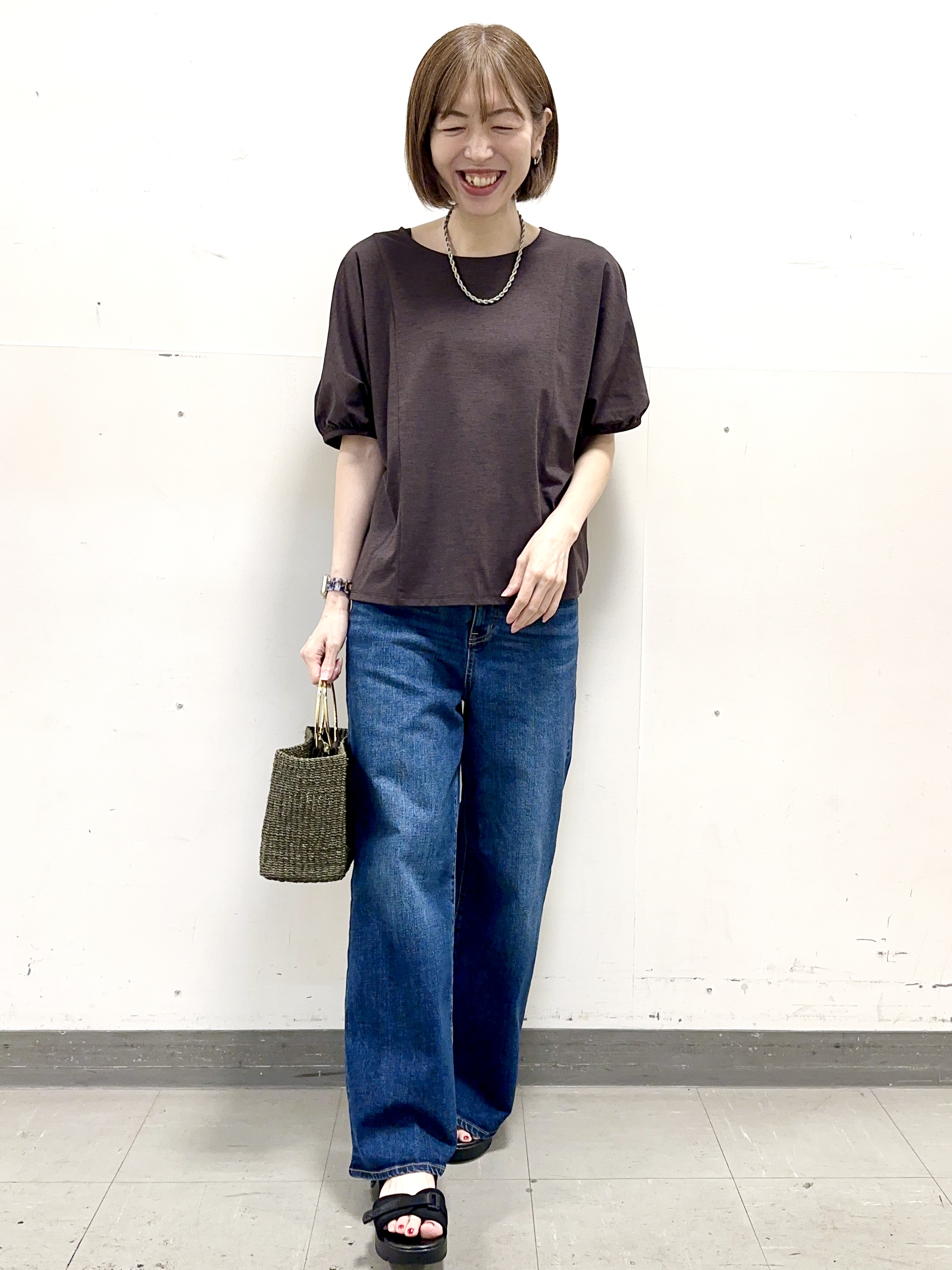 イト子さんの「Reflect｜【UVカット／接触冷感／吸水速乾】ギャザースリーブカットソー」を使ったコーディネート