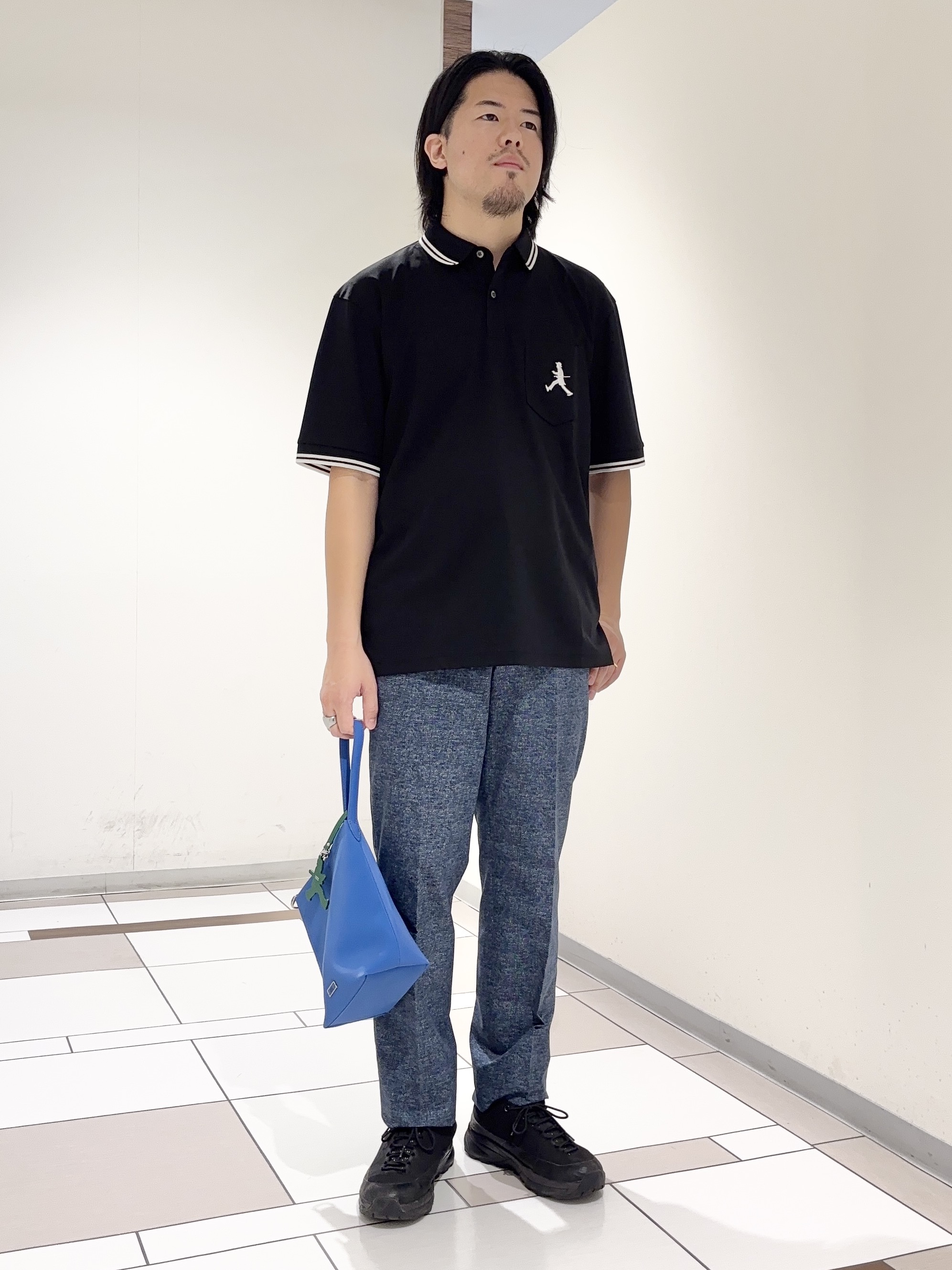 及川さんの「TAKEO KIKUCHI｜【BOWLER HAT LABEL】アイスクリアコットン ボーラーハットウォーカー ポロシャツ」を使ったコーディネート