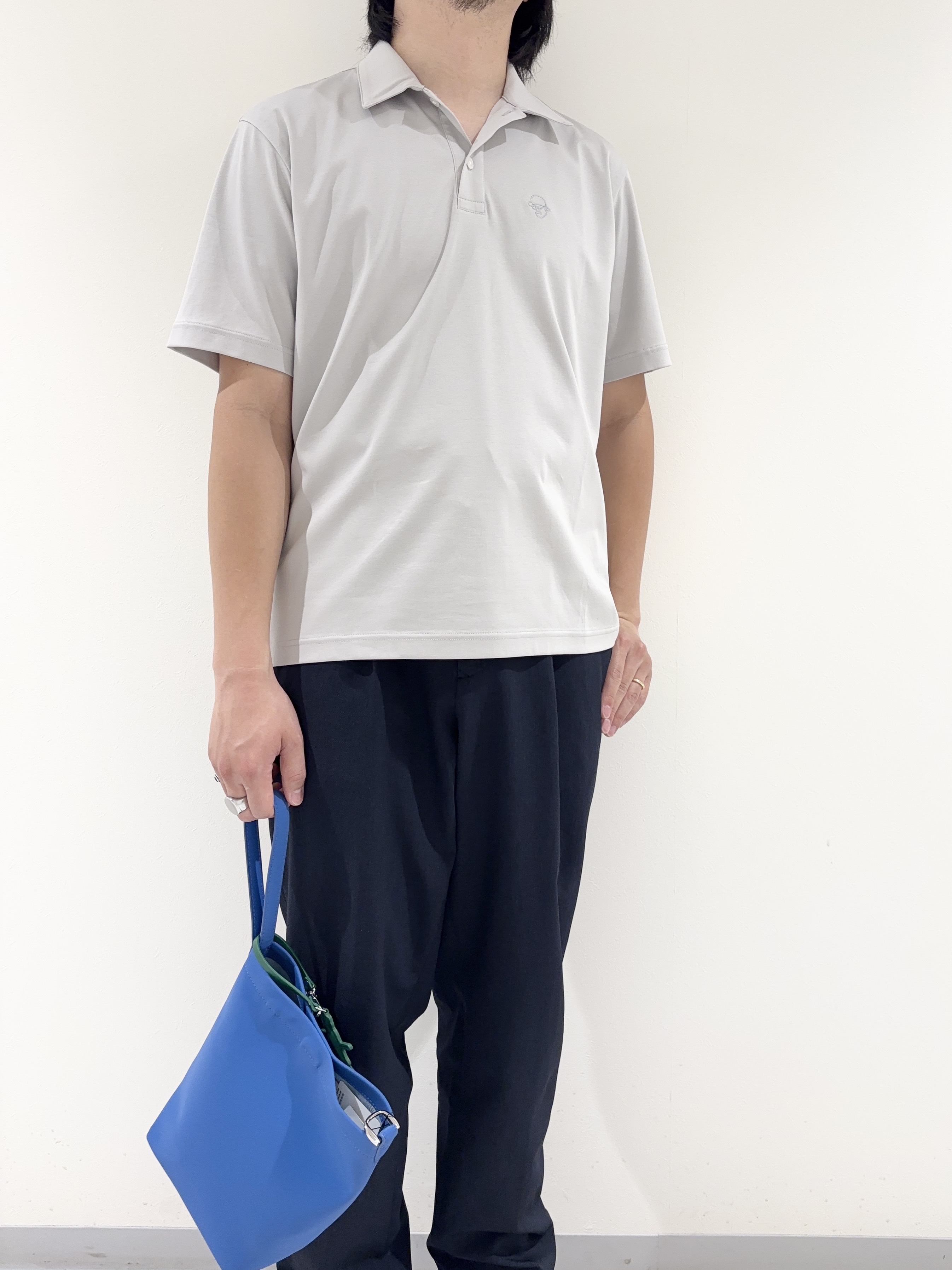 及川さんの「TAKEO KIKUCHI｜【接触冷感】アイスクリアコットン ワンポイント ポロシャツ」を使ったコーディネート