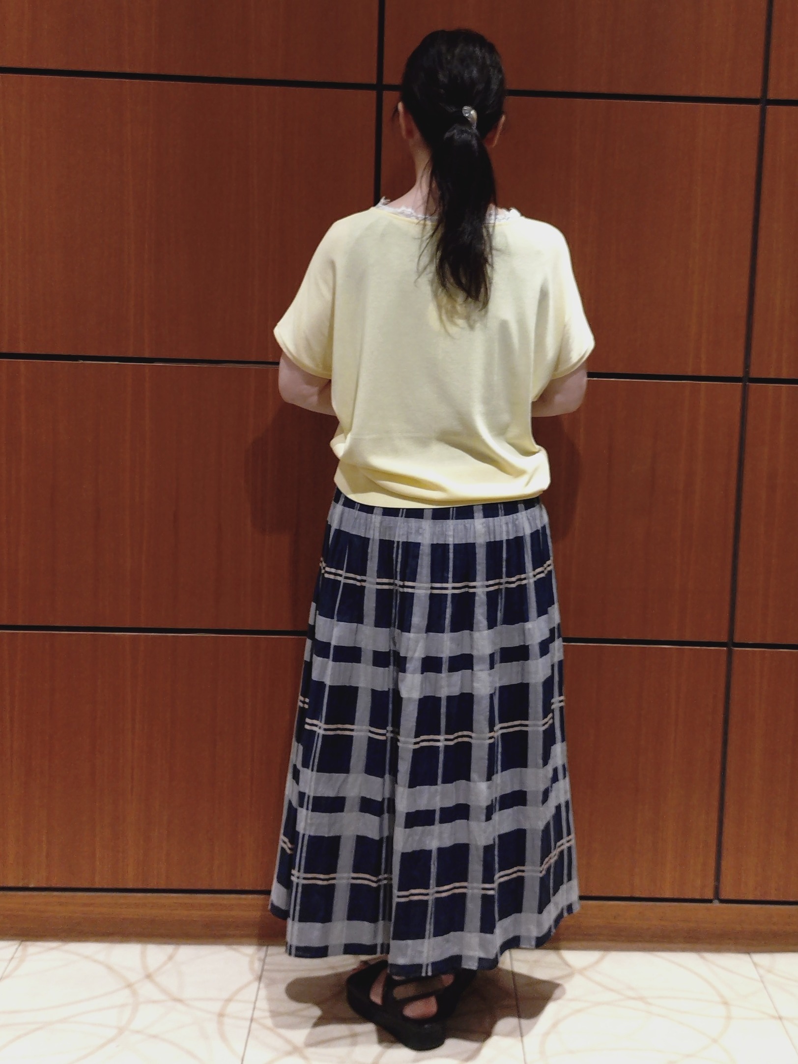 Kさんの「Reflect｜【二の腕カバー／手洗い可】ネックレース フレンチスリーブニット」を使ったコーディネート