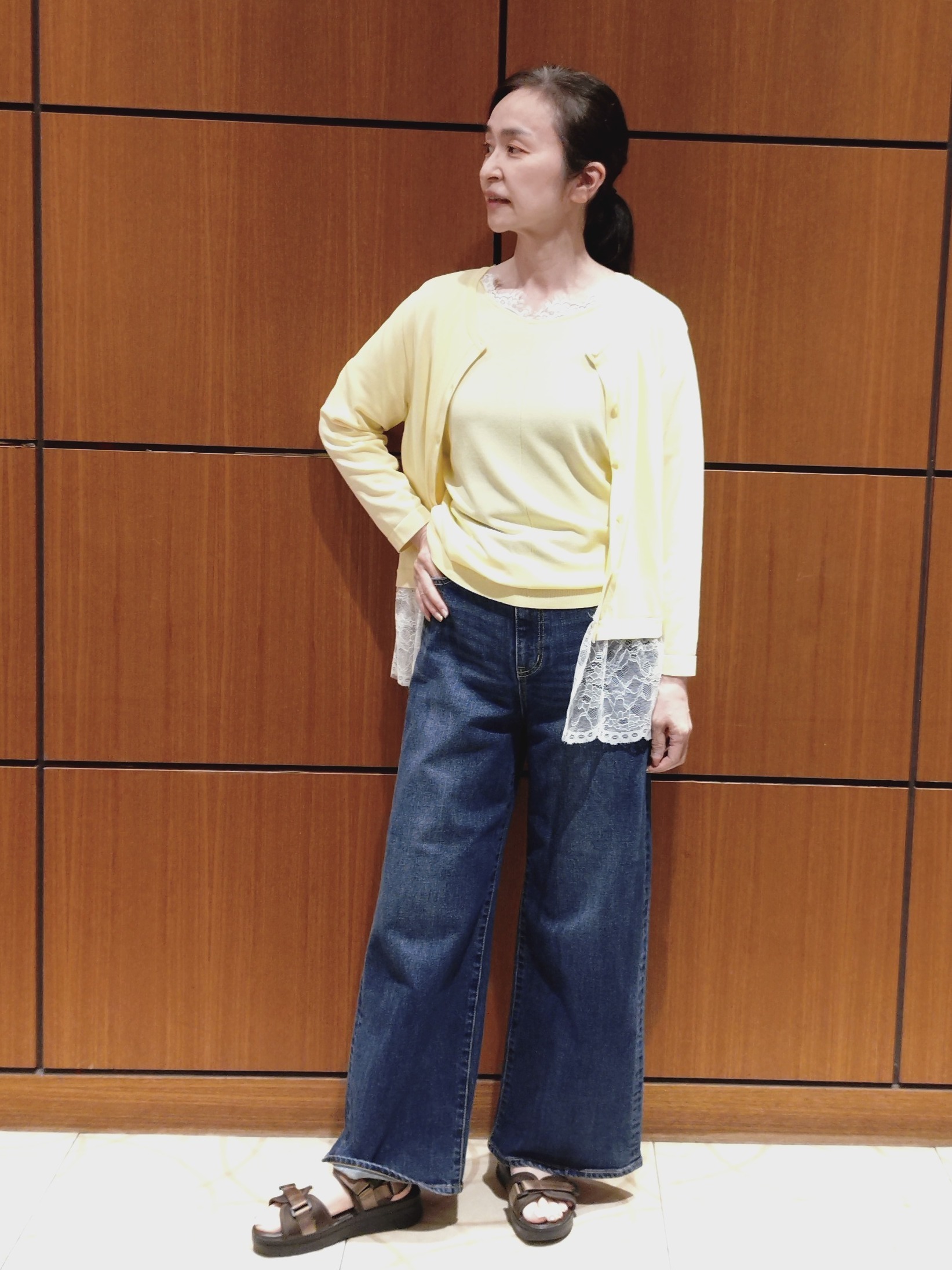 Kさんの「Reflect｜【手洗い可】ワイドシルエットデニム」を使ったコーディネート