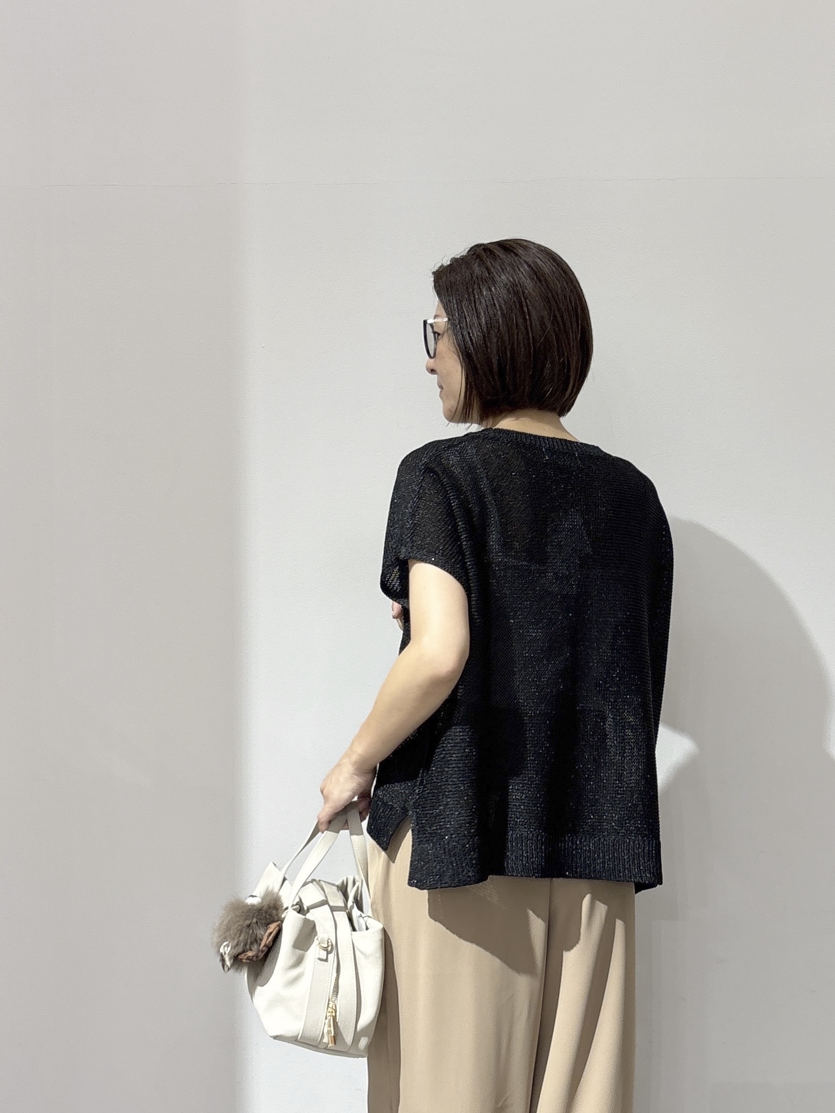 NAKAさんの「OPAQUE.CLIP｜ラメメッシュニット【洗濯機OK／抗ピル】」を使ったコーディネート