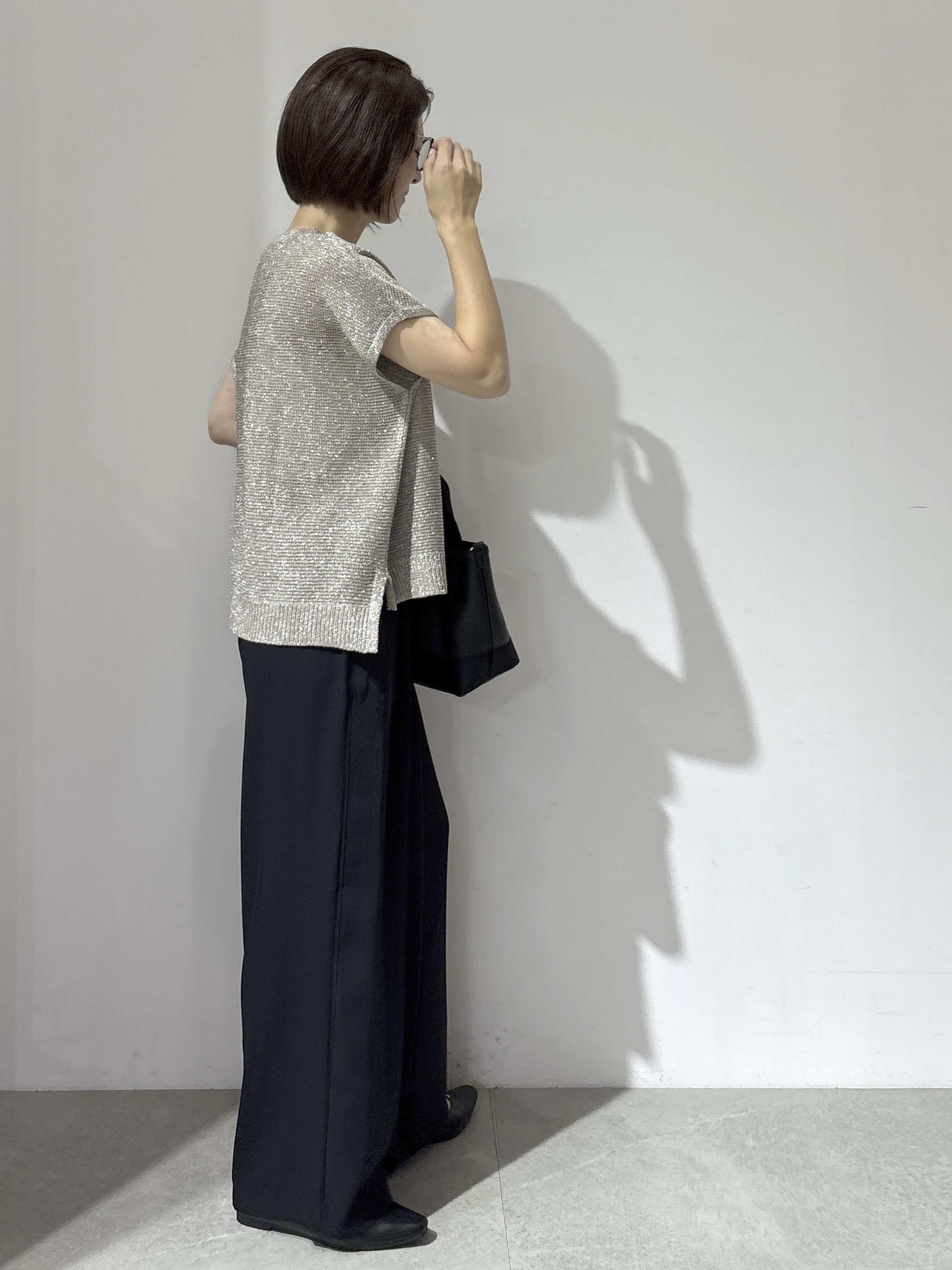 NAKAさんの「OPAQUE.CLIP｜ラメメッシュニット【洗濯機OK／抗ピル】」を使ったコーディネート