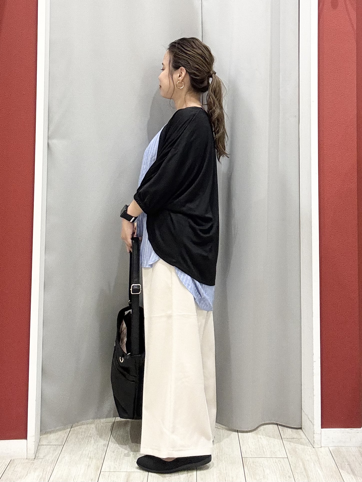 shioさんの「SHOO･LA･RUE｜【ひんやり/体型カバー】冷房、UV対策にも さらさらタッチの 5分袖ボレロカーディガン」を使ったコーディネート