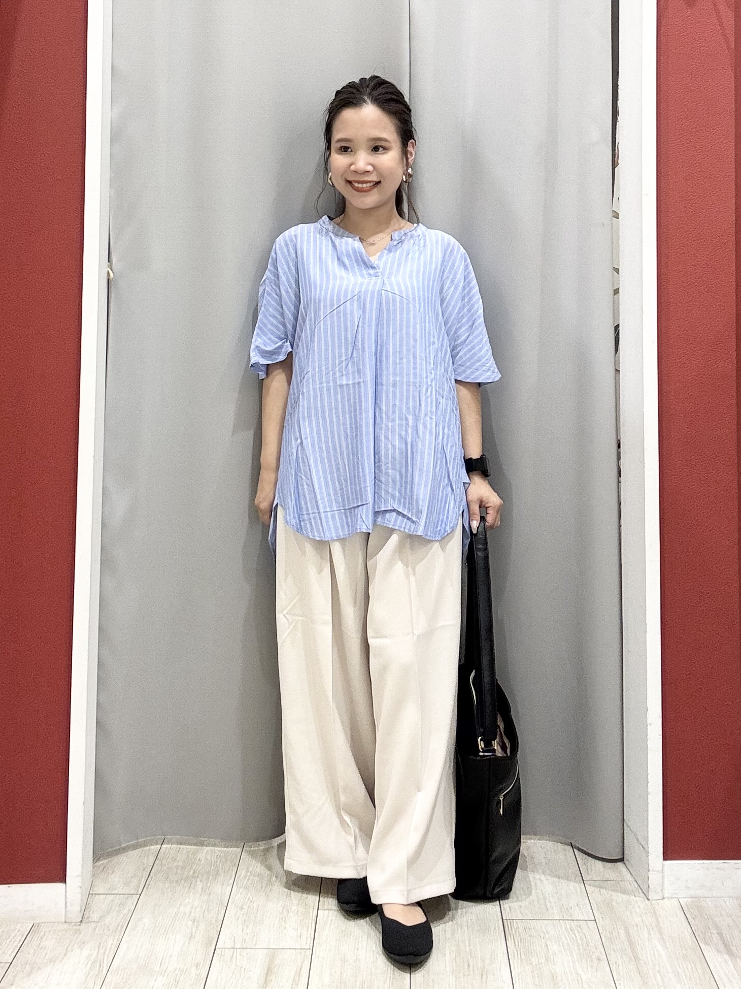 shioさんの「SHOO･LA･RUE｜【ひんやり/体型カバー】冷房、UV対策にも さらさらタッチの 5分袖ボレロカーディガン」を使ったコーディネート
