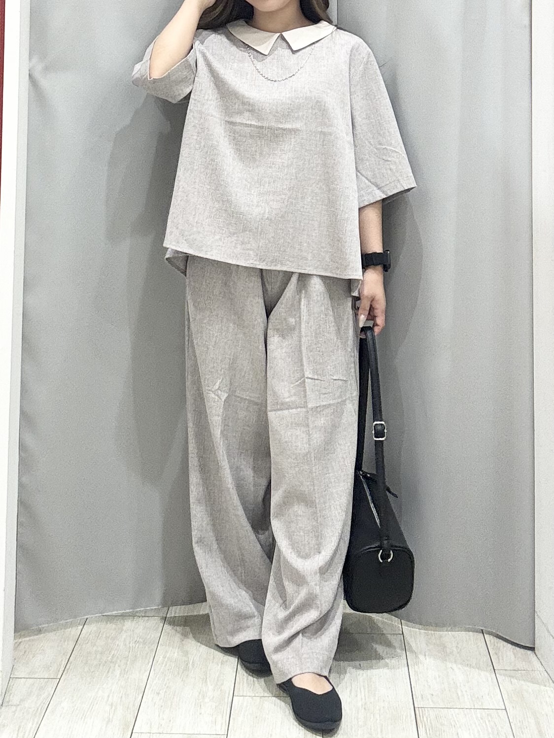 shioさんの「SHOO･LA･RUE｜【通気性〇/セットアップ可】サマーツイード調衿付き半袖ブラウス」を使ったコーディネート