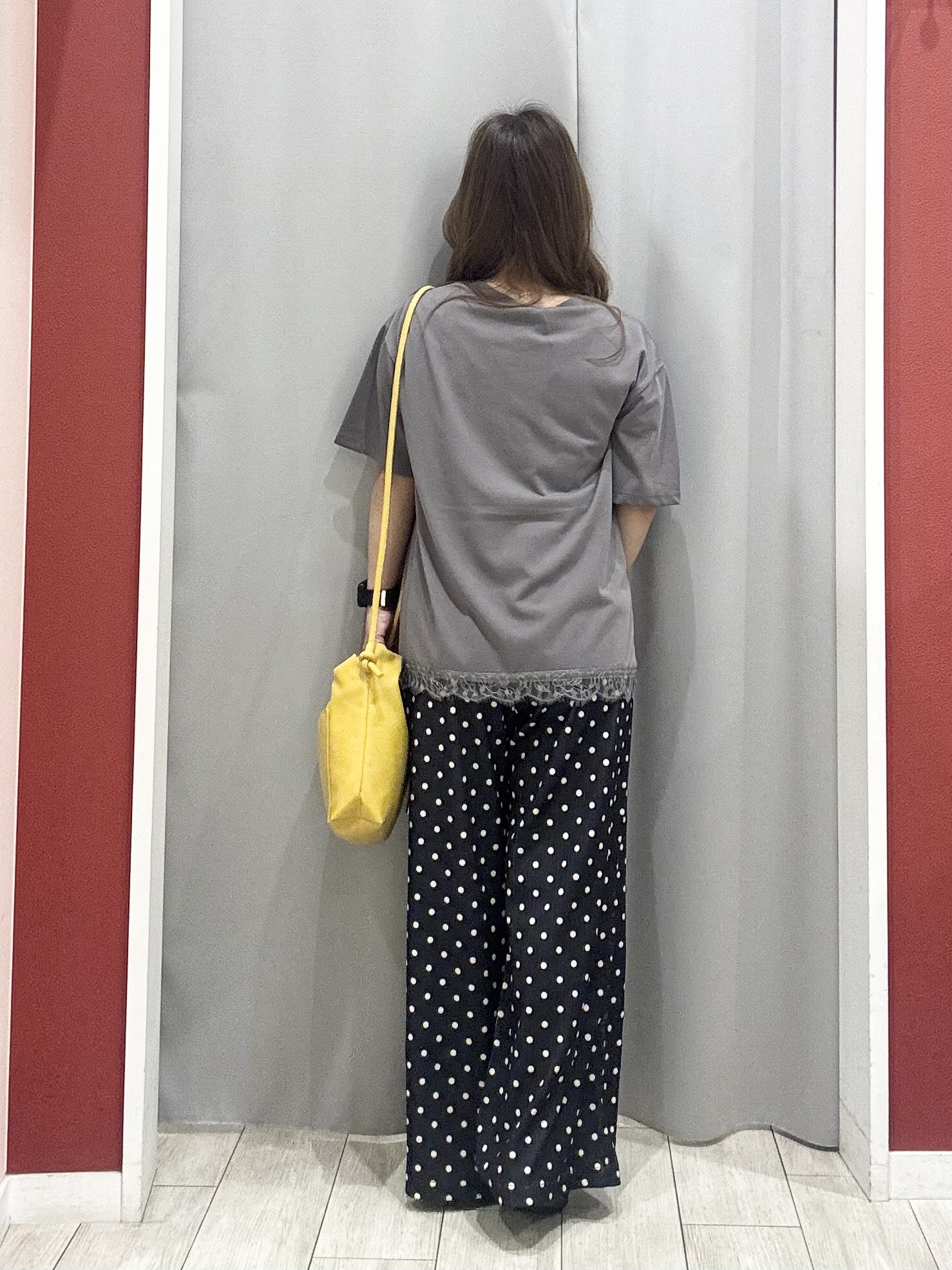 shioさんの「SHOO･LA･RUE｜【通気性〇/S-LL/洗濯機可】さらりノーカラーシャツ」を使ったコーディネート