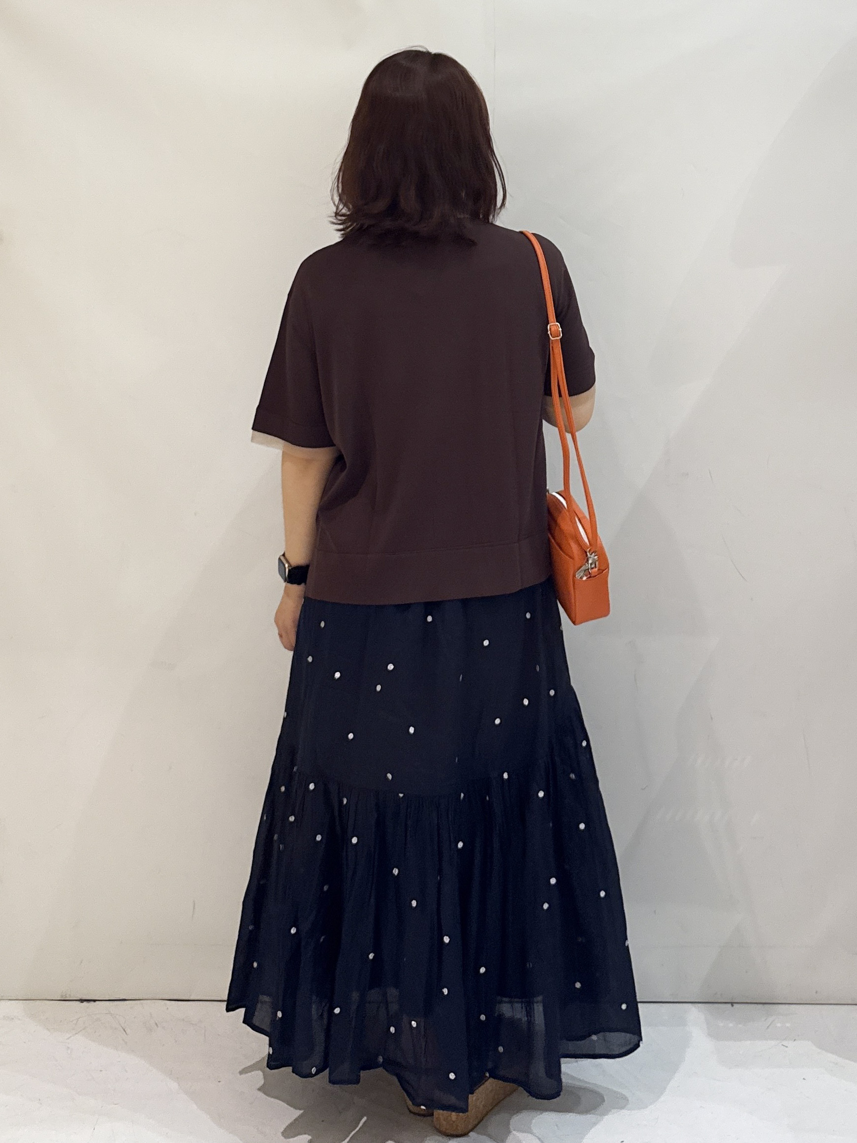 nakkoさんの「OPAQUE.CLIP｜【UV／接触冷感／抗ピル】シアー＆レイヤード風さらりニット《洗濯機OK》」を使ったコーディネート