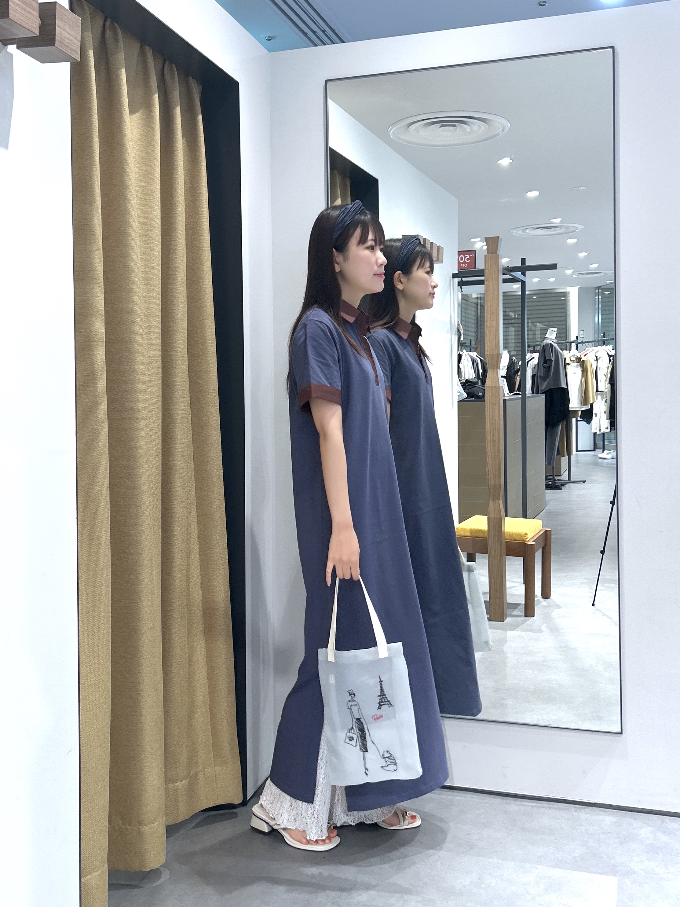 Renoさんの「INDIVI｜ポロ衿カットソーワンピ―ス」を使ったコーディネート
