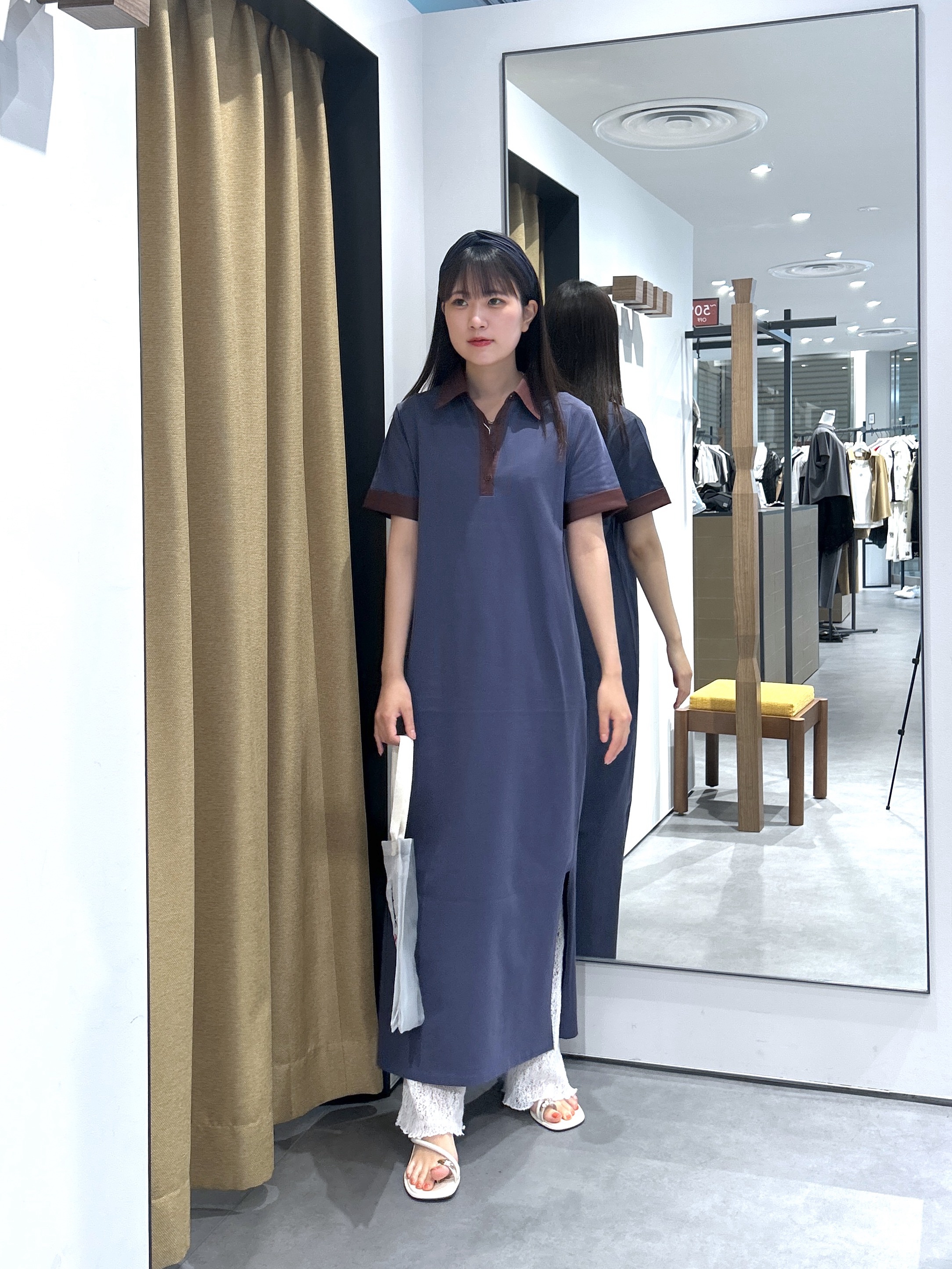 Renoさんの「INDIVI｜ポロ衿カットソーワンピ―ス」を使ったコーディネート