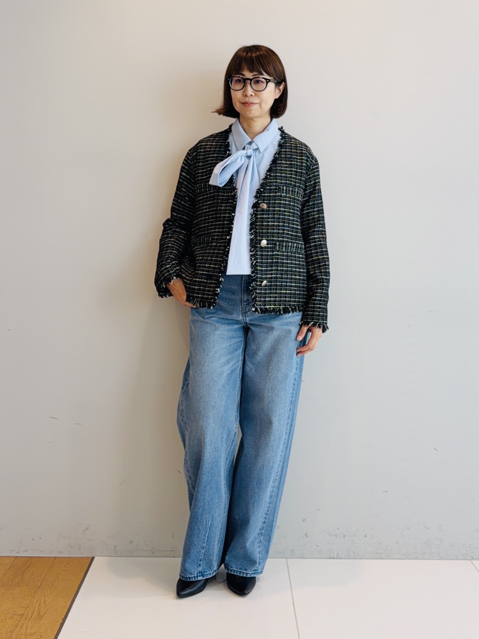 murayamaさんの「INDIVI｜【ラム革／美脚／通勤】レザーパンプス」を使ったコーディネート