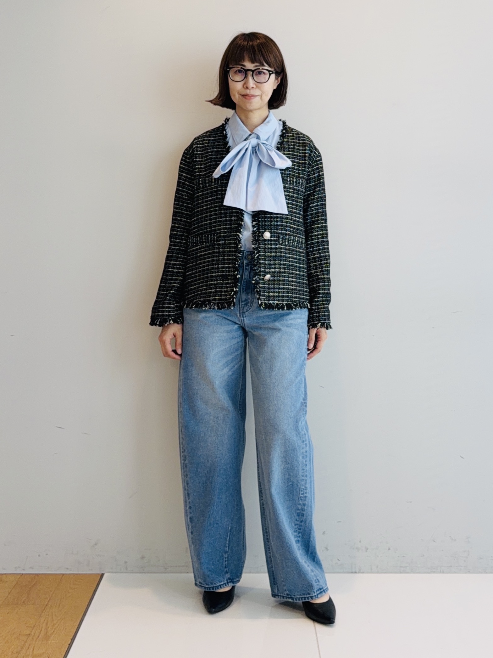 murayamaさんの「INDIVI｜【ラム革／美脚／通勤】レザーパンプス」を使ったコーディネート