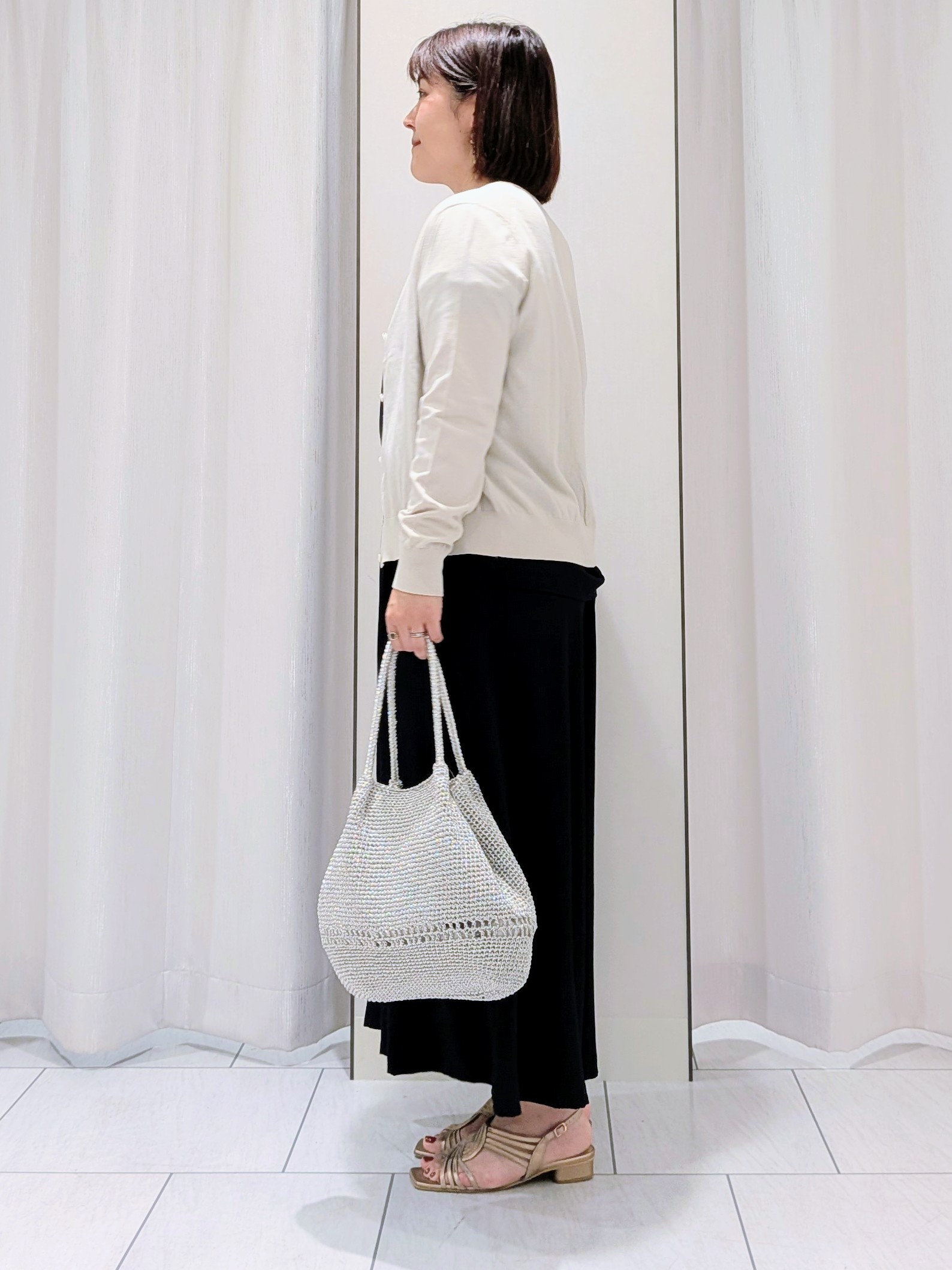 Onumaさんの「UNTITLED｜【9色展開/アンサンブル可】コットンクルーネックカーディガン」を使ったコーディネート