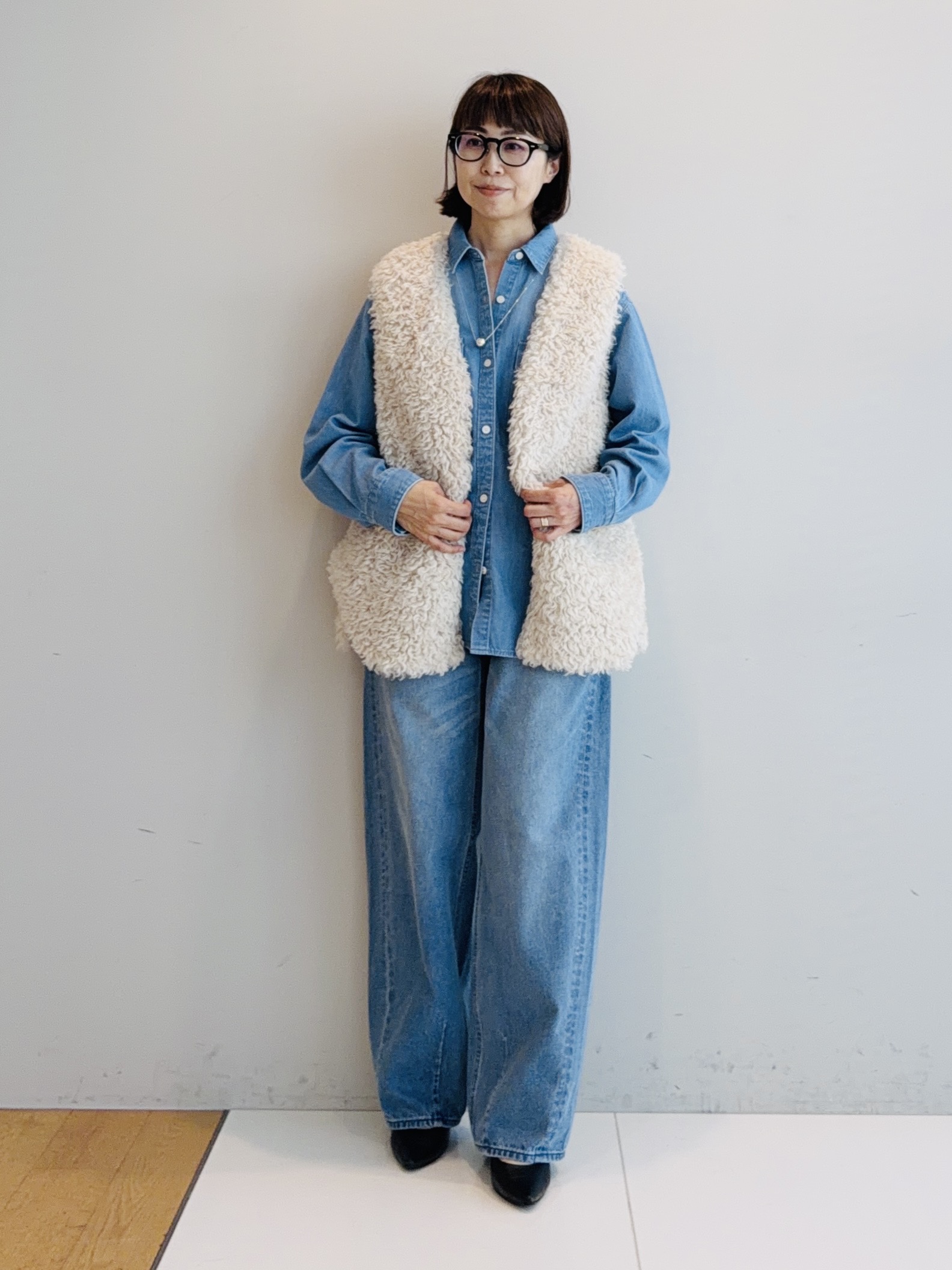 murayamaさんの「INDIVI｜【ラム革／美脚／通勤】レザーパンプス」を使ったコーディネート