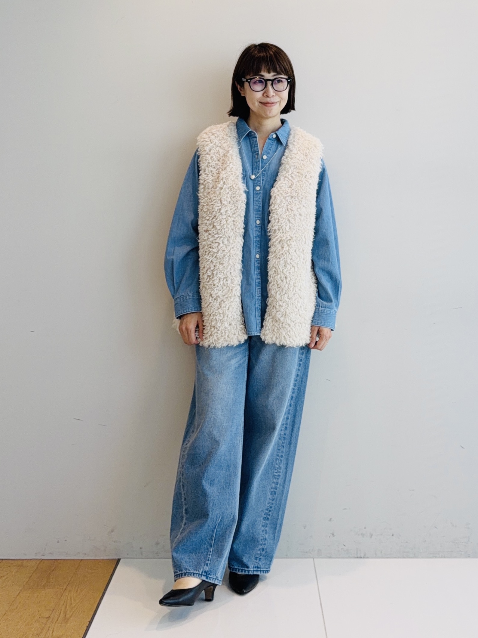 murayamaさんの「INDIVI｜【ラム革／美脚／通勤】レザーパンプス」を使ったコーディネート