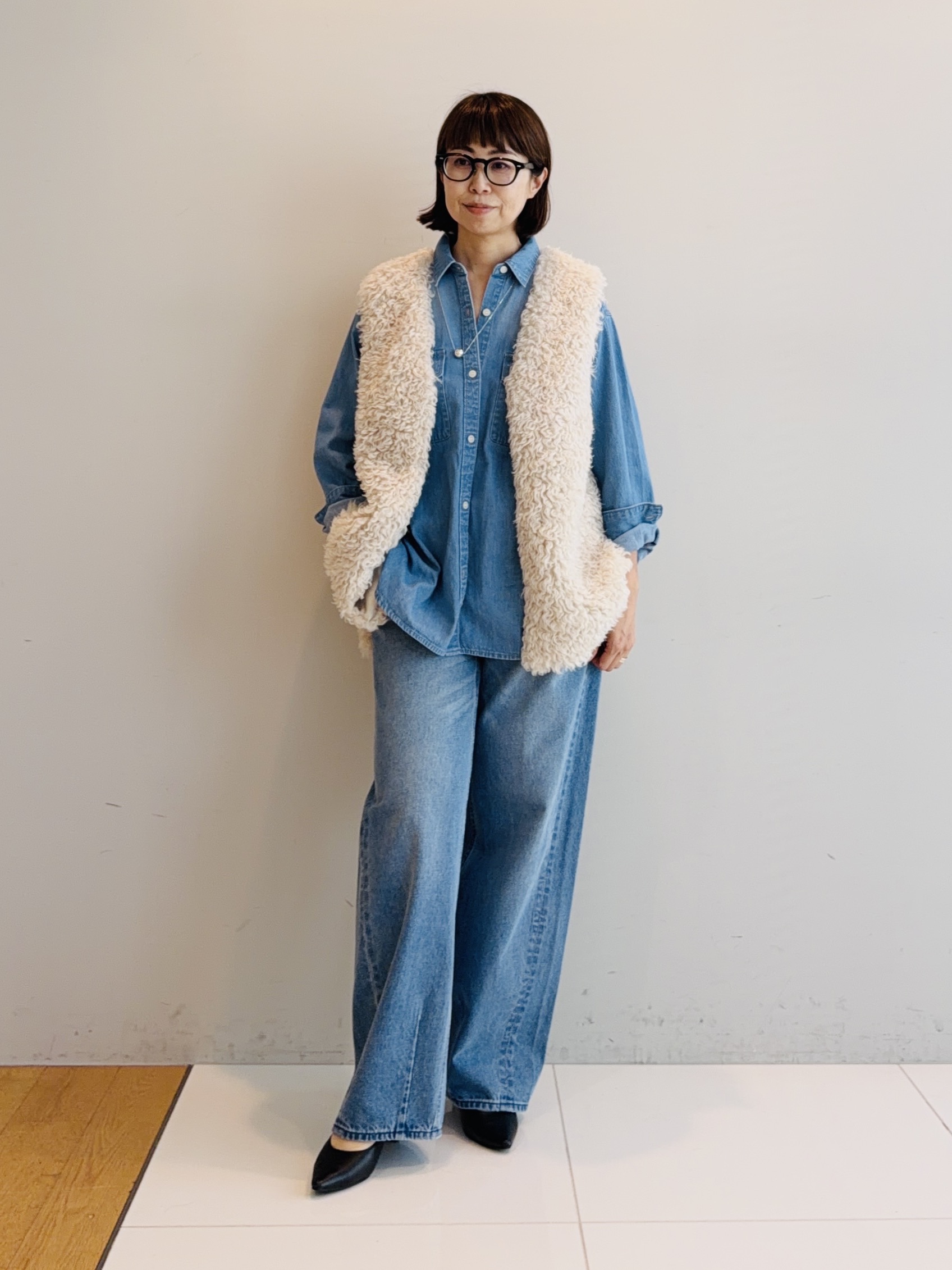 murayamaさんの「INDIVI｜【ラム革／美脚／通勤】レザーパンプス」を使ったコーディネート