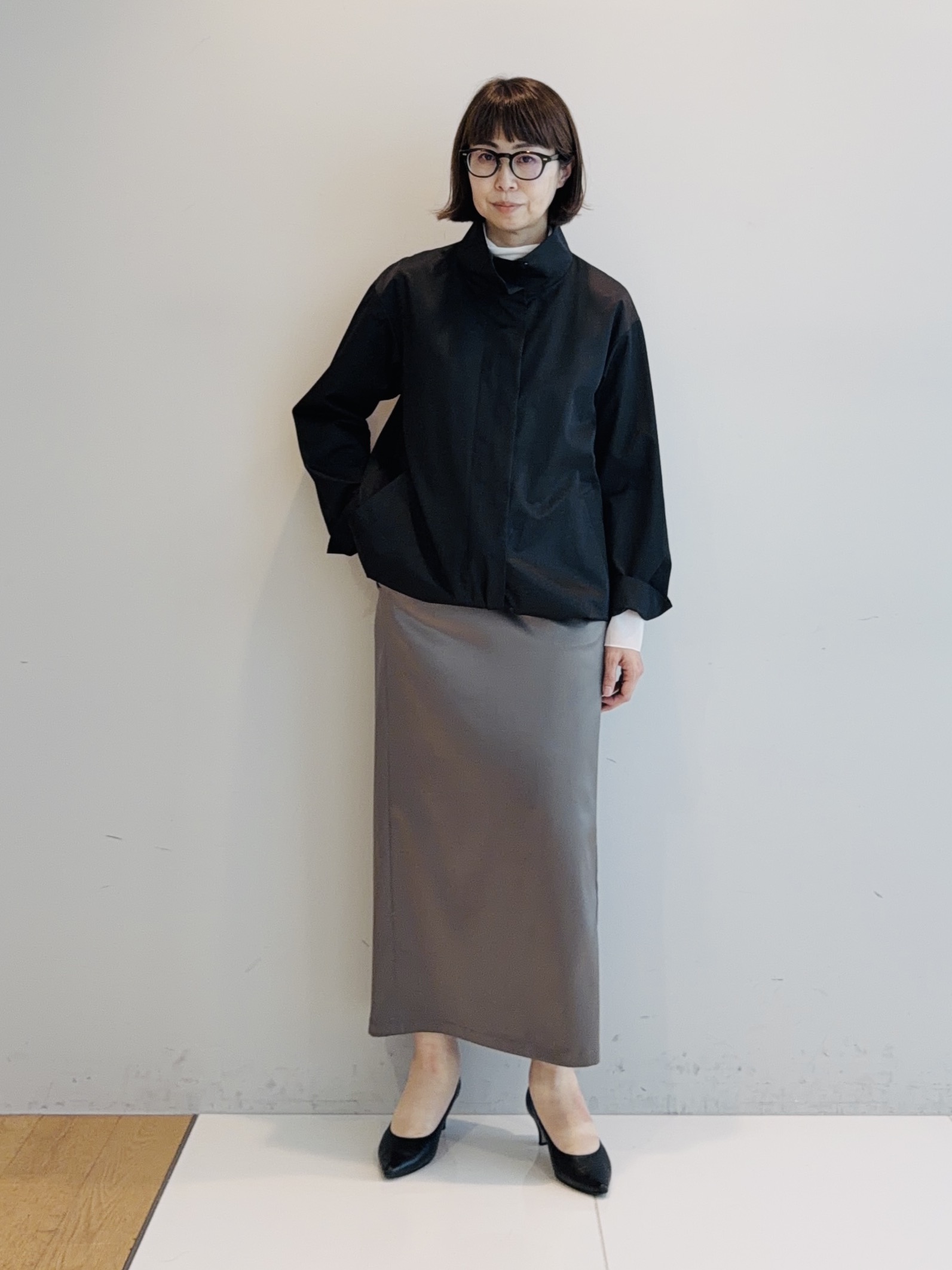 murayamaさんの「INDIVI｜【ラム革／美脚／通勤】レザーパンプス」を使ったコーディネート