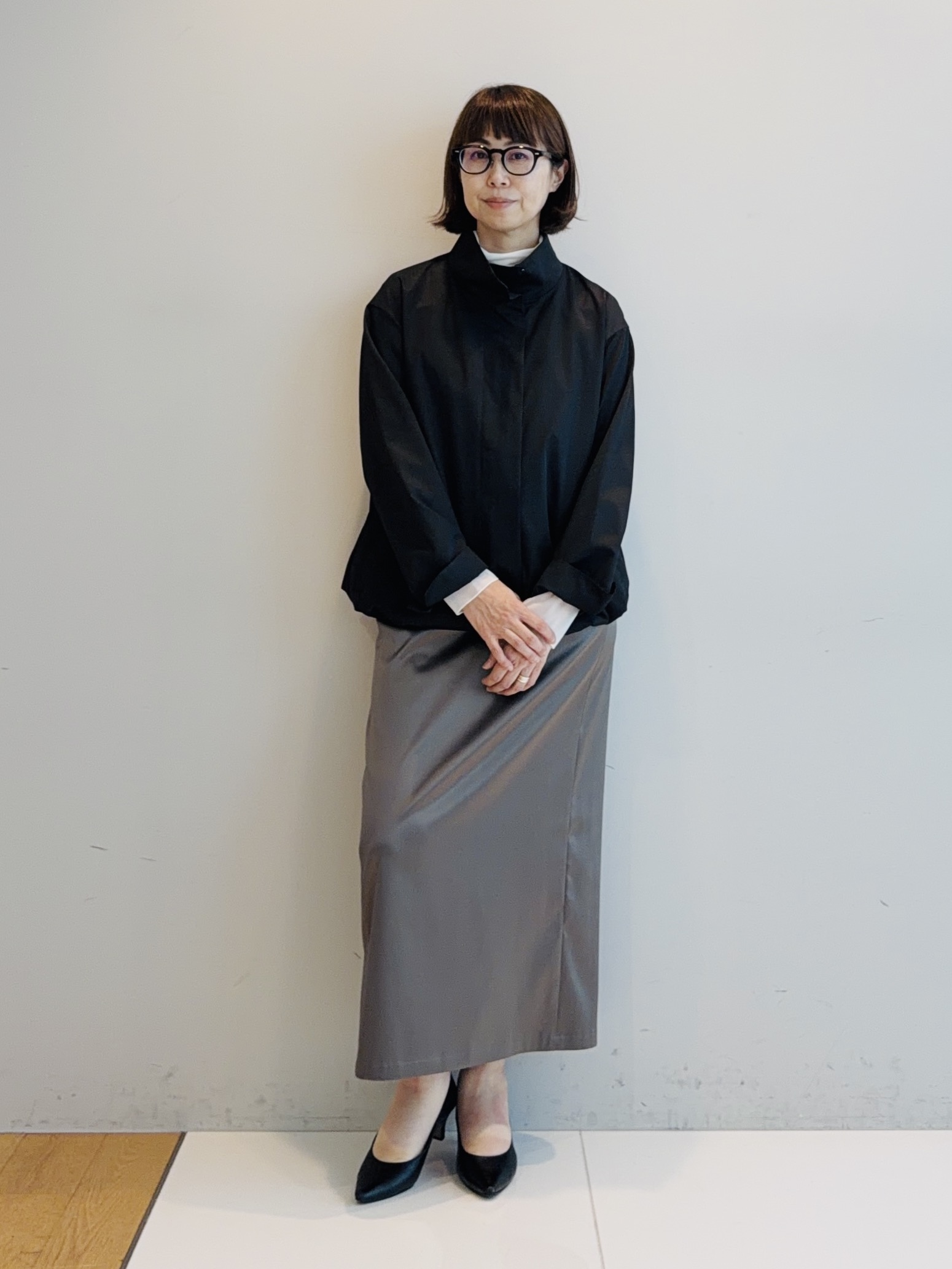 murayamaさんの「INDIVI｜【ラム革／美脚／通勤】レザーパンプス」を使ったコーディネート