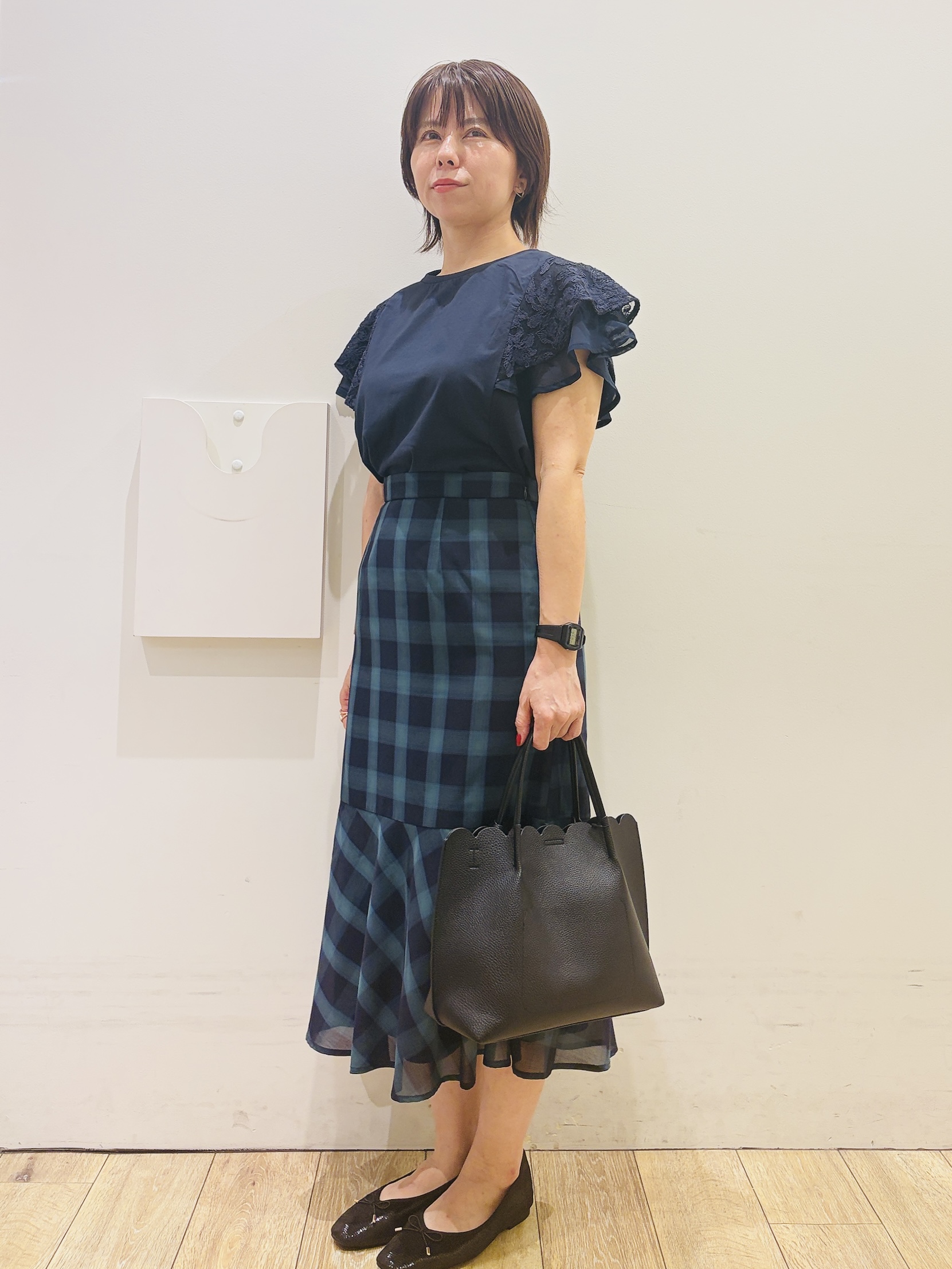 YUKOさんの「index｜【接触冷感／UV】レースフレアスリーブトップス《洗濯機OK》」を使ったコーディネート