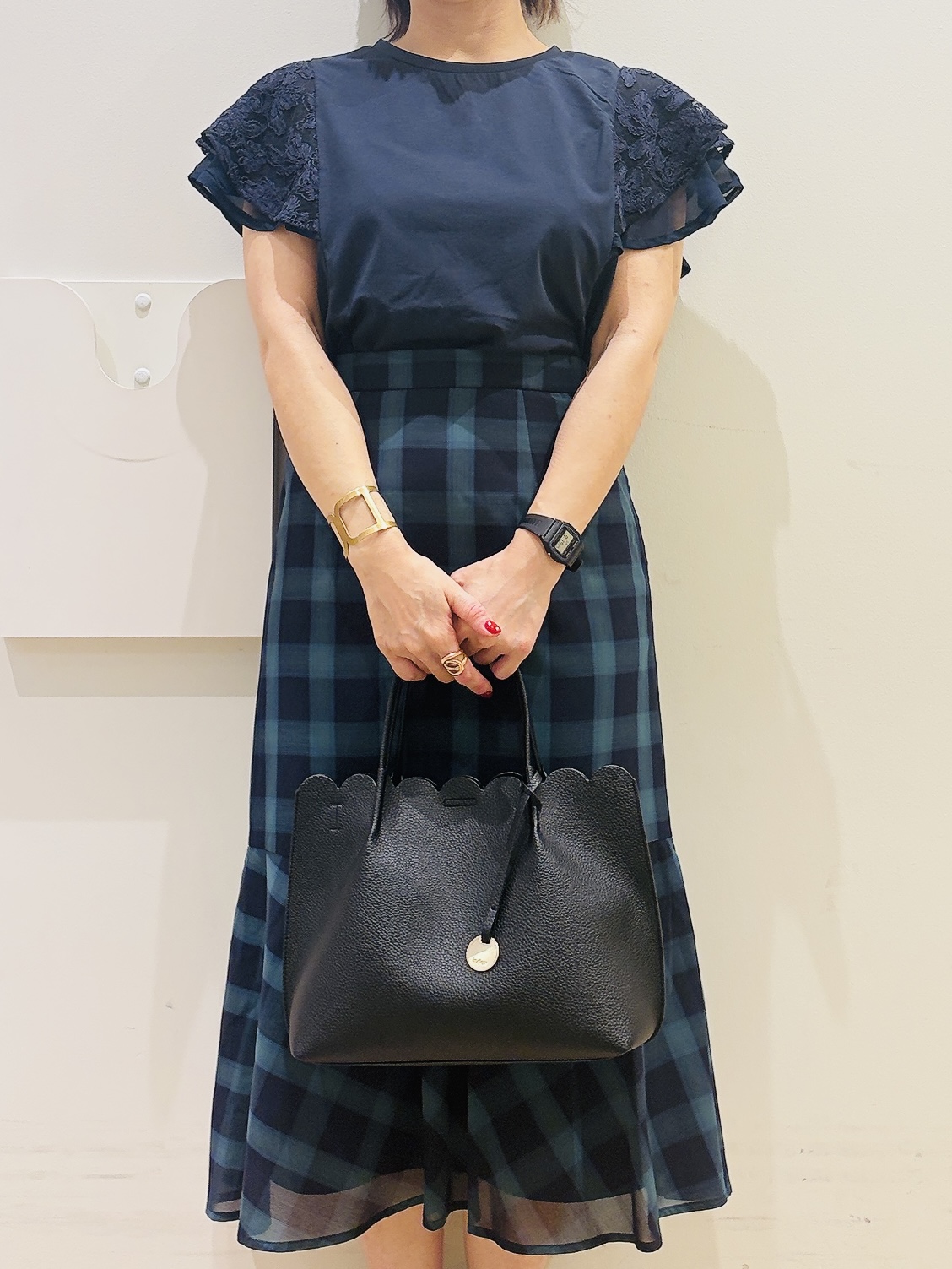 YUKOさんの「index｜【接触冷感／UV】レースフレアスリーブトップス《洗濯機OK》」を使ったコーディネート