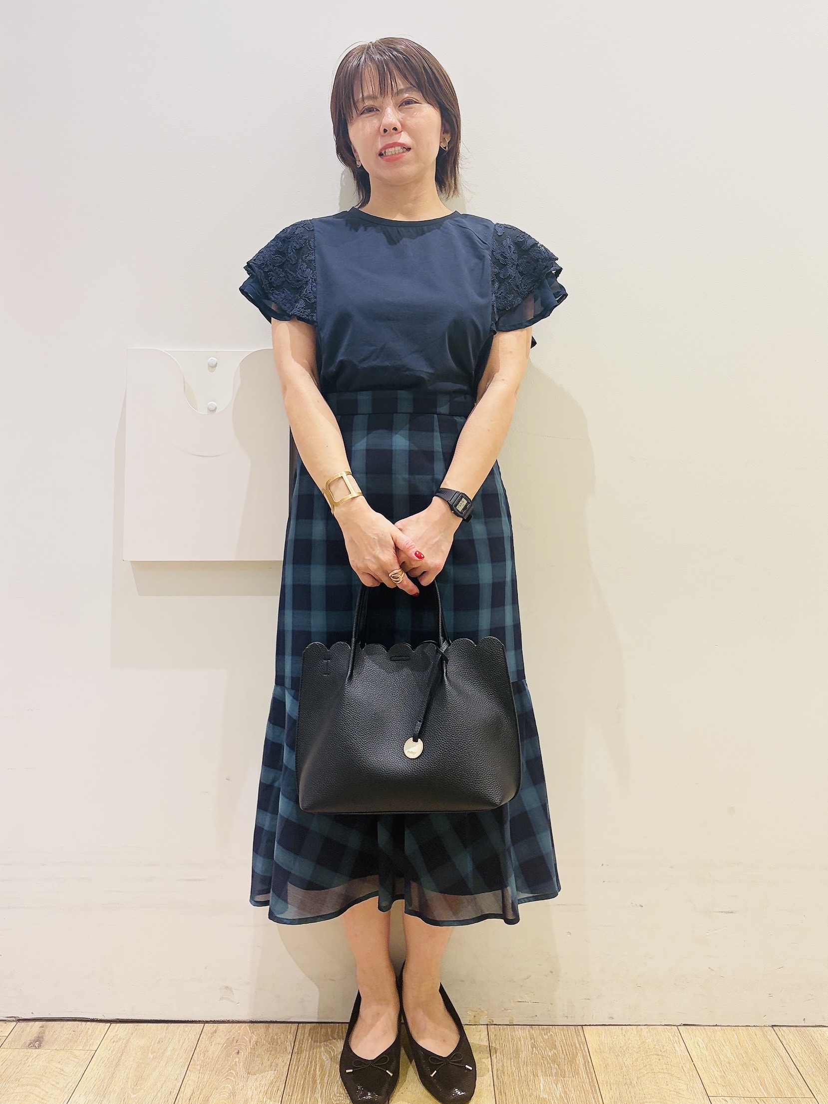 YUKOさんの「index｜【接触冷感／UV】レースフレアスリーブトップス《洗濯機OK》」を使ったコーディネート